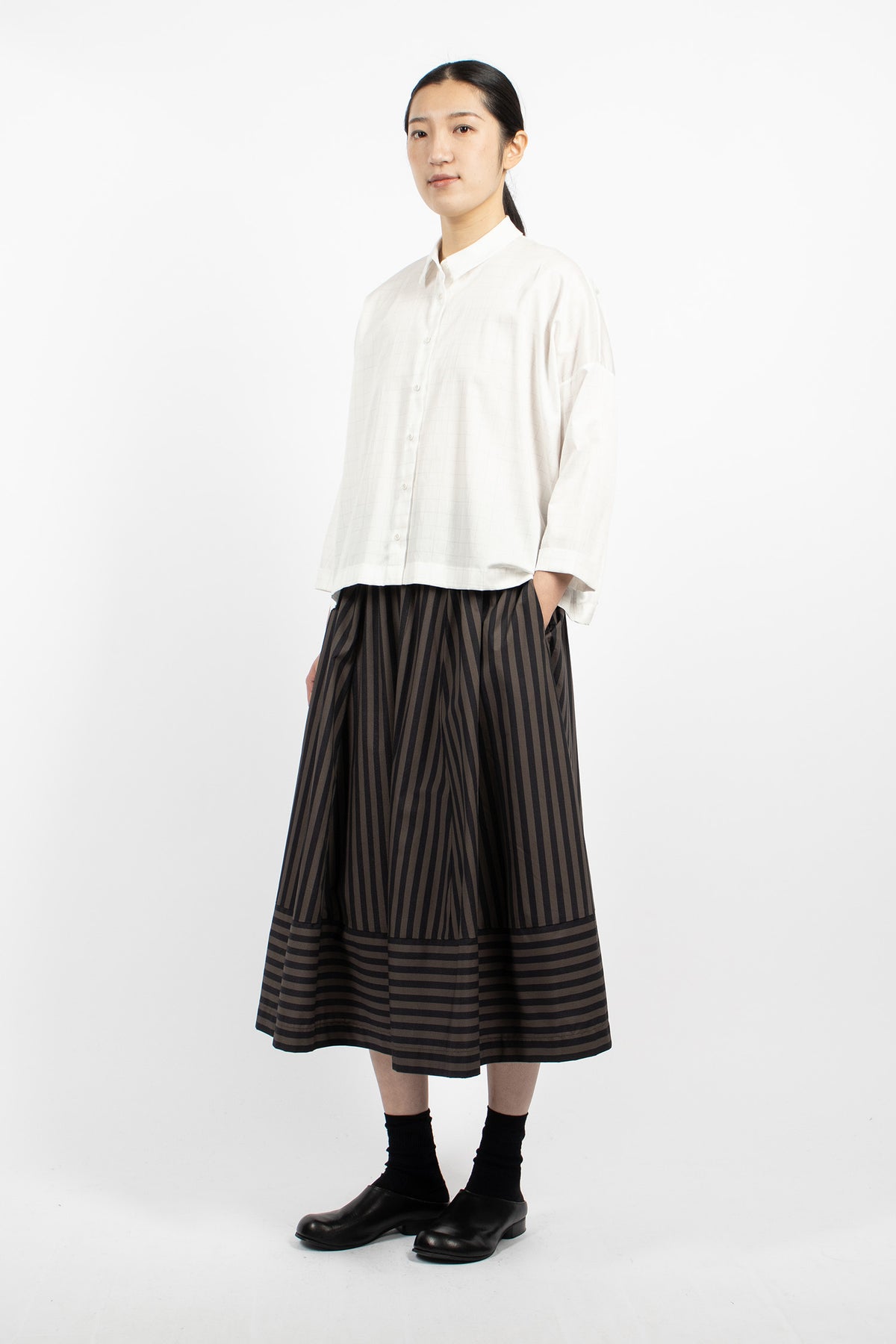Brigitte Shirt Grid White/Grey