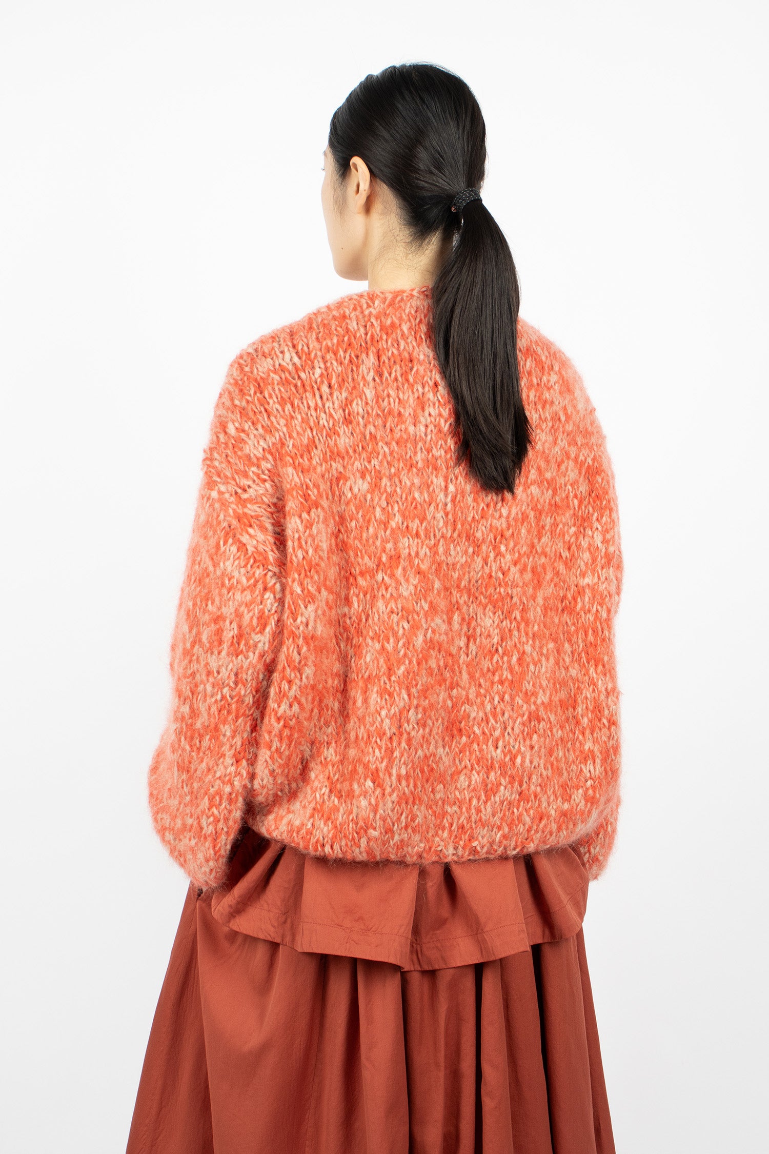 Short Cardigan Ecru/Corail
