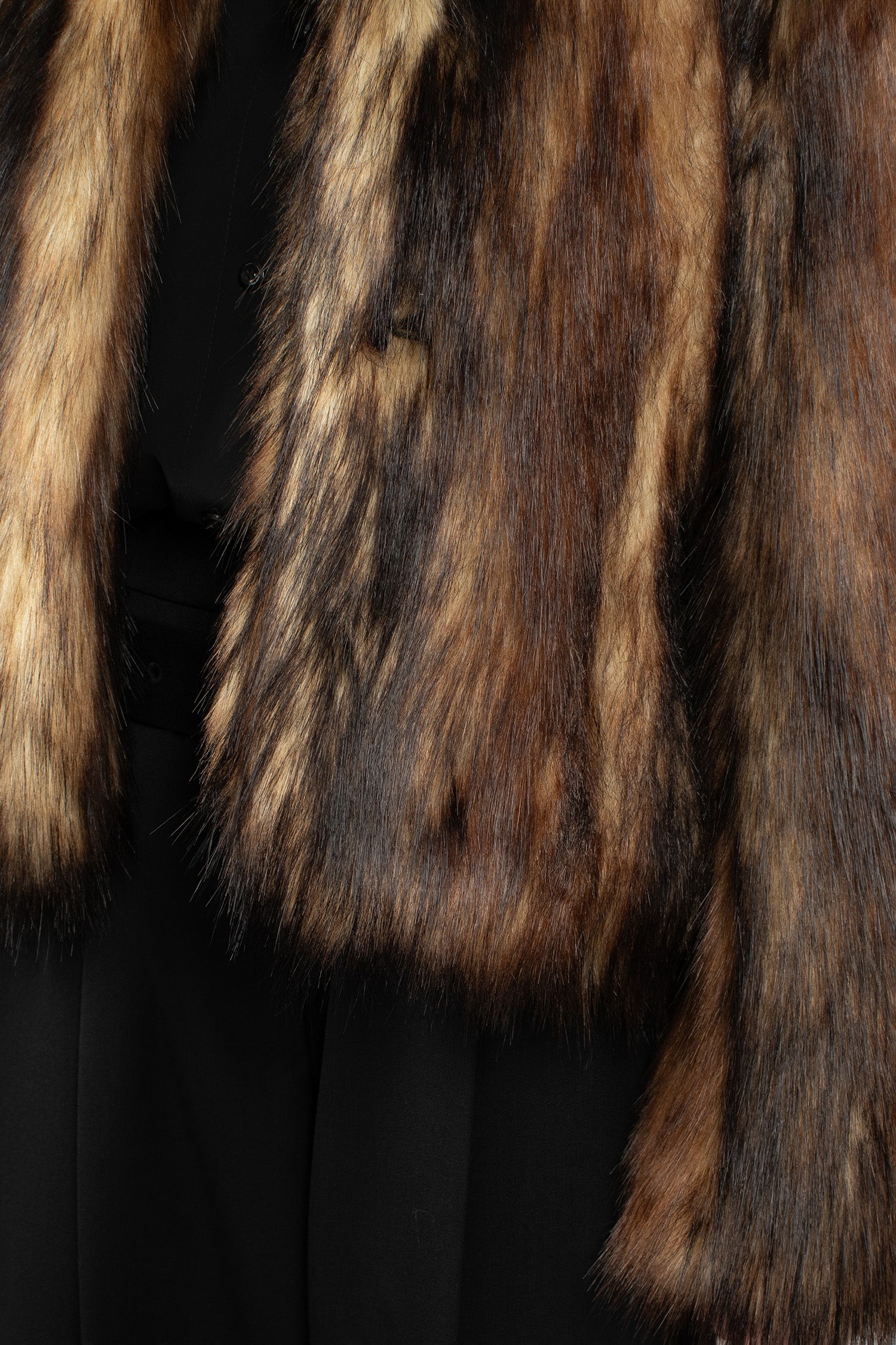 Sculpted Faux Fur Fray Jacket Natural