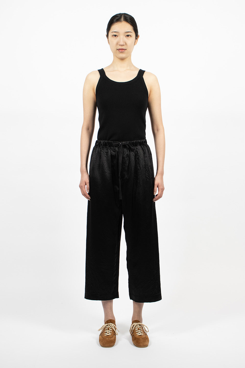 Cropped Pull-On Pant Black