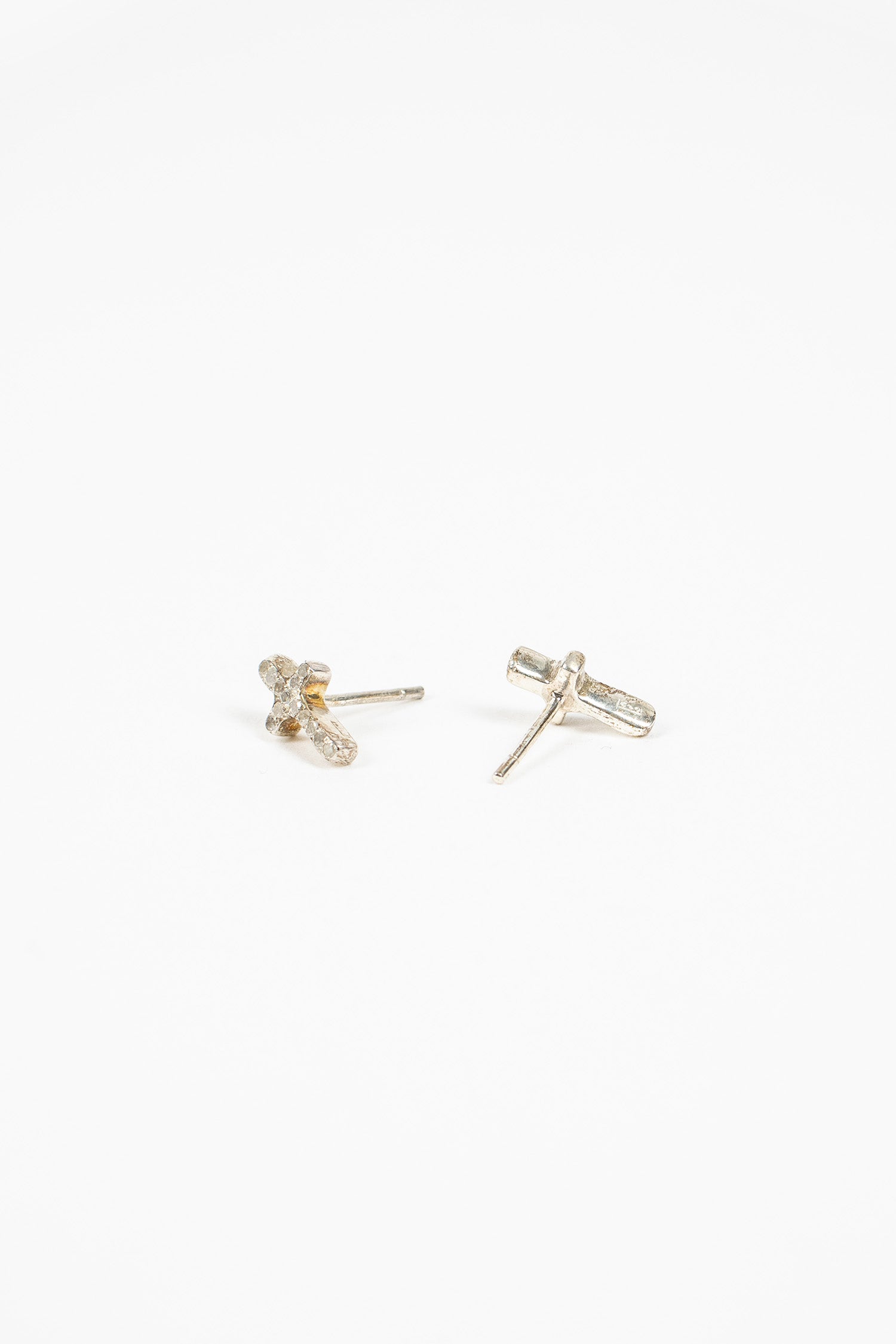 Cross Stud Earrings 8x8 Diamond