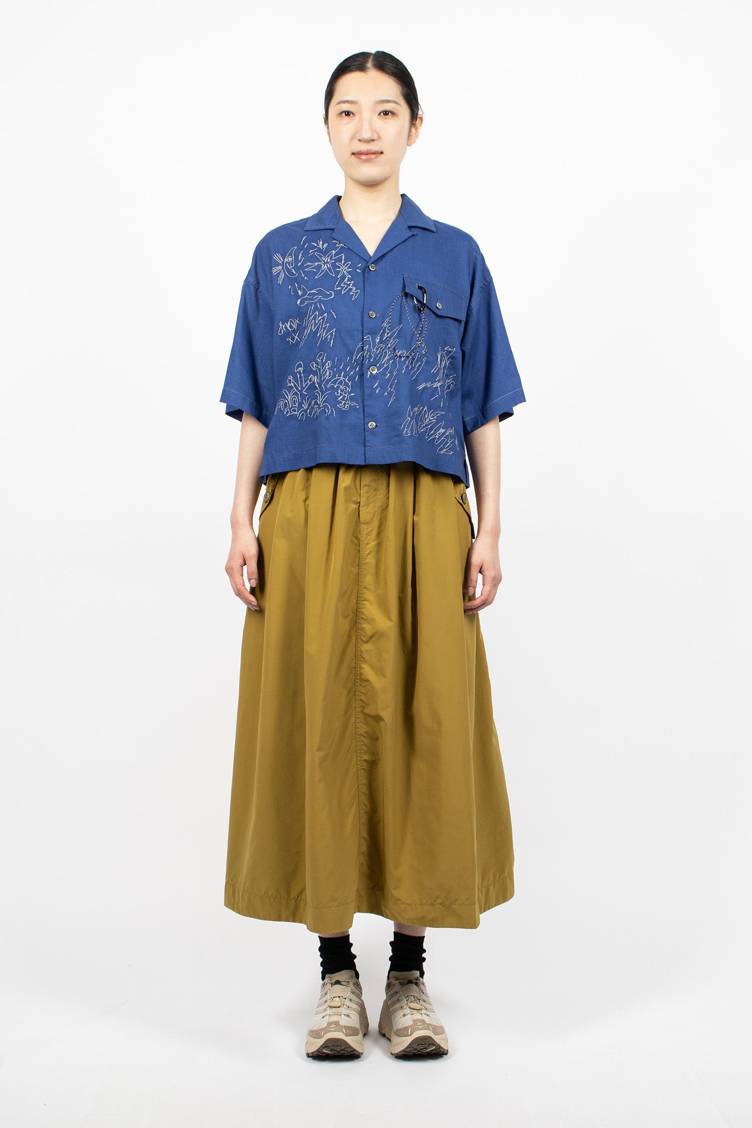 Oversized Cargo Skirt Yellow Olive