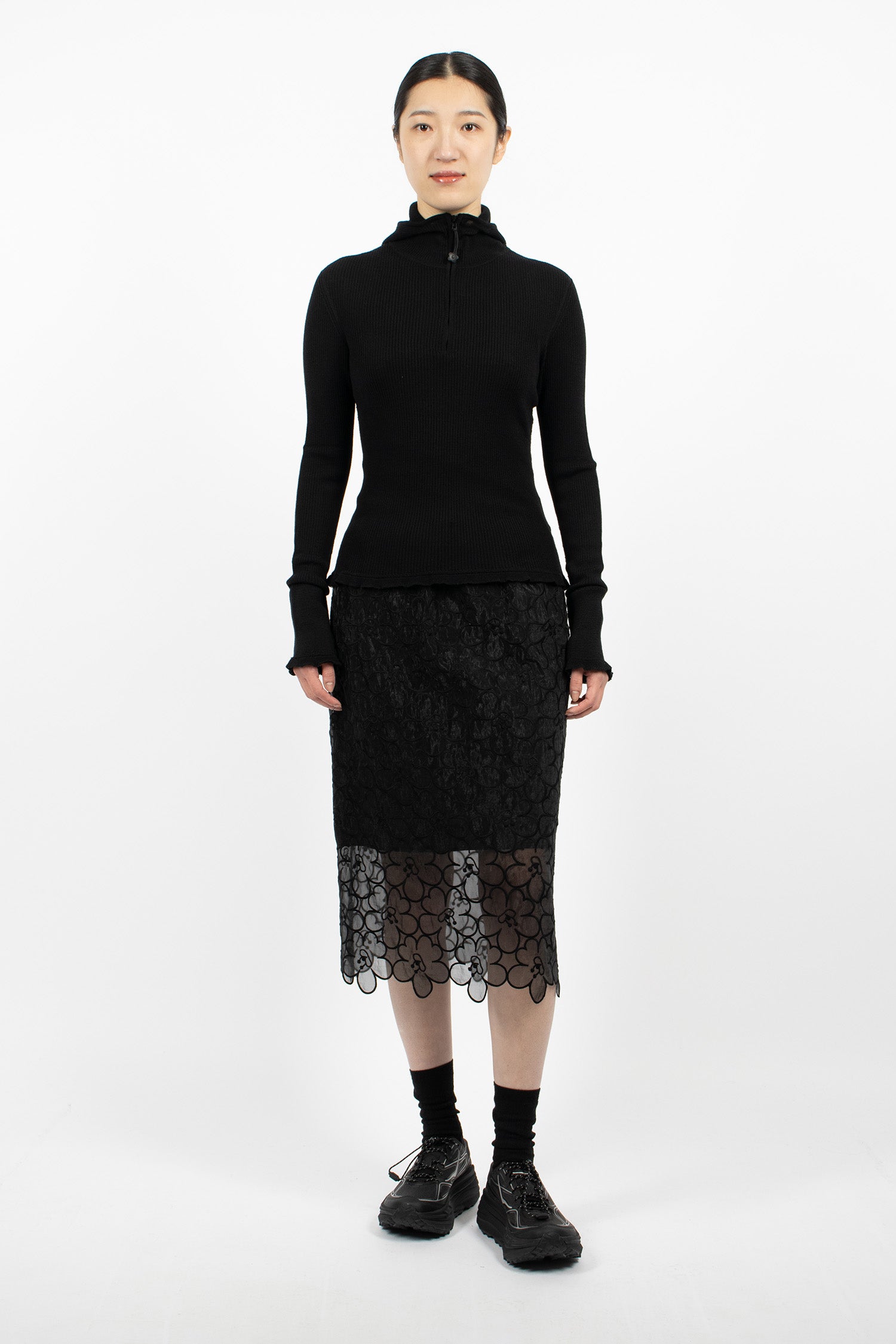 Belma Knit Hoodie Black