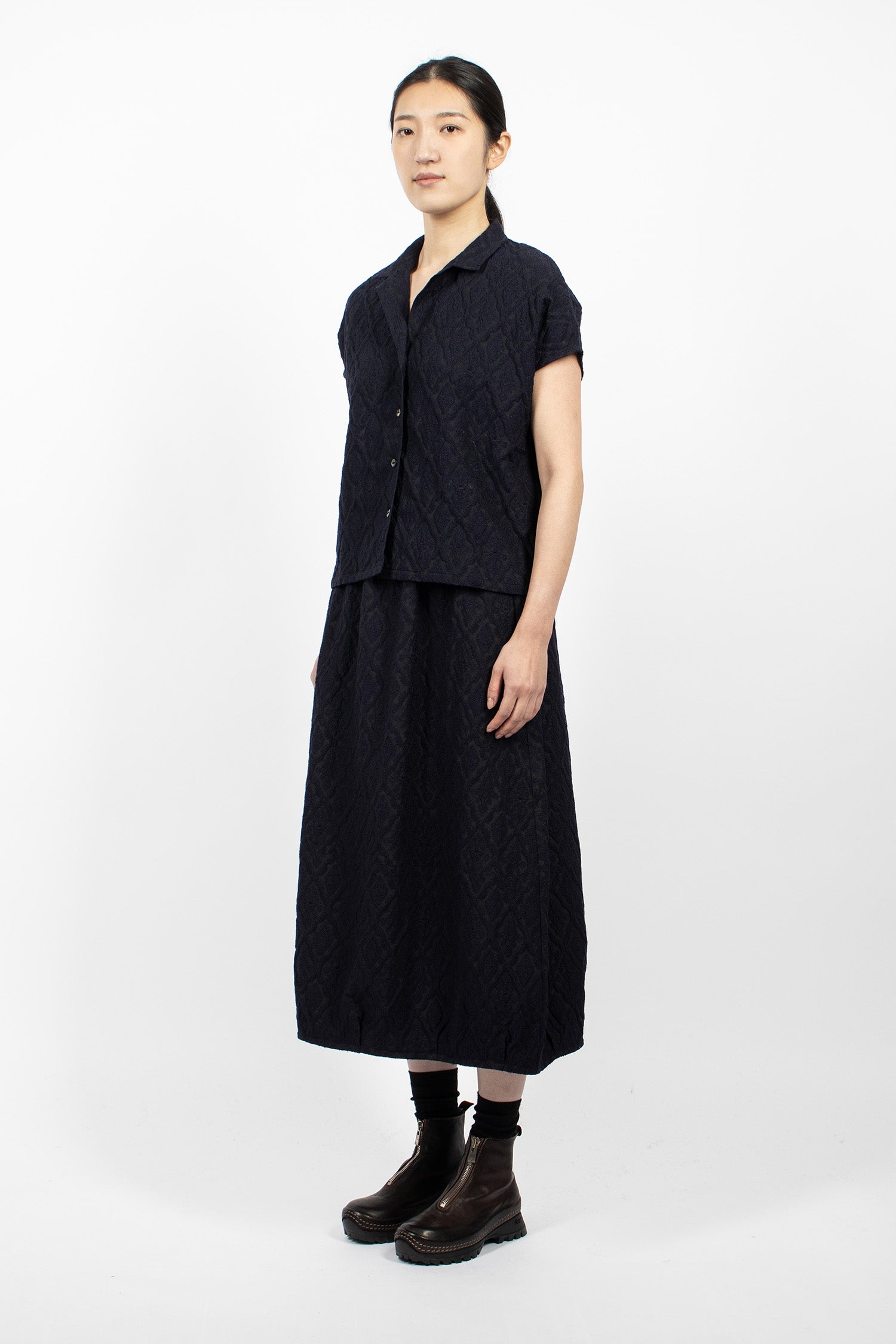 Balloon Skirt Dark Navy/Victorian Jacquard