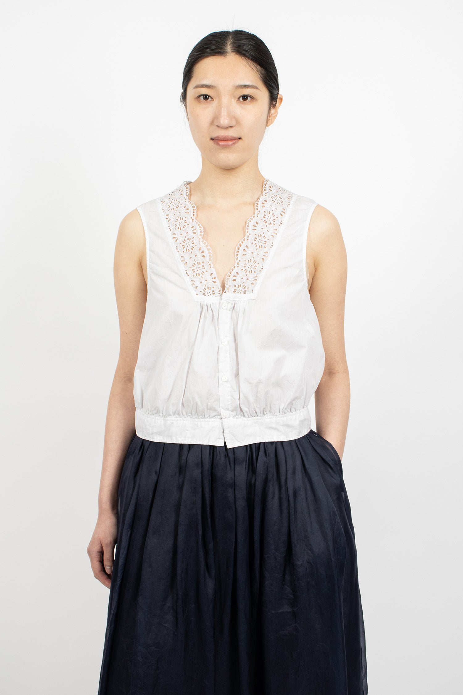 Lace Gilet Light Ink