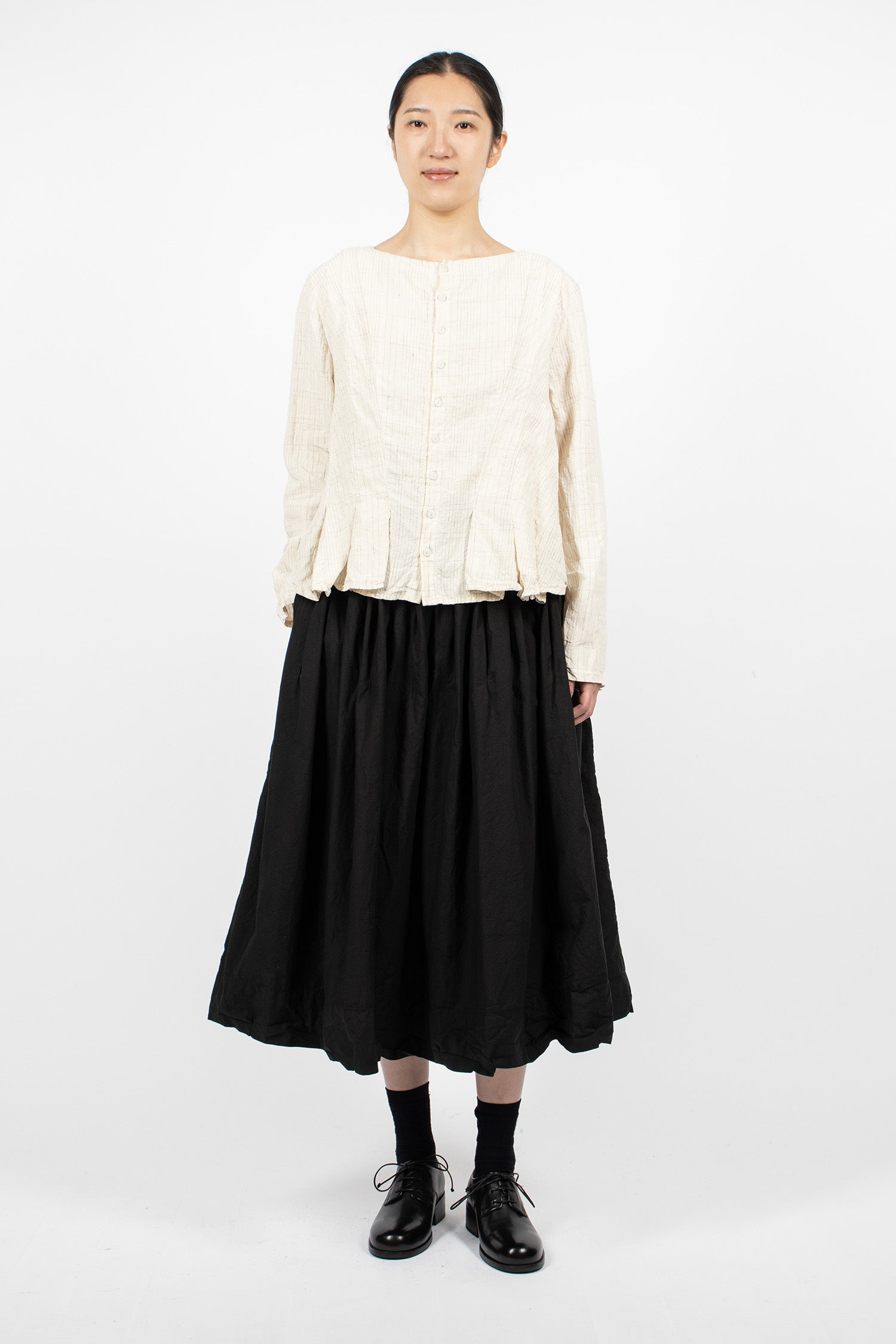 Hb Linen Blouse Silver Check