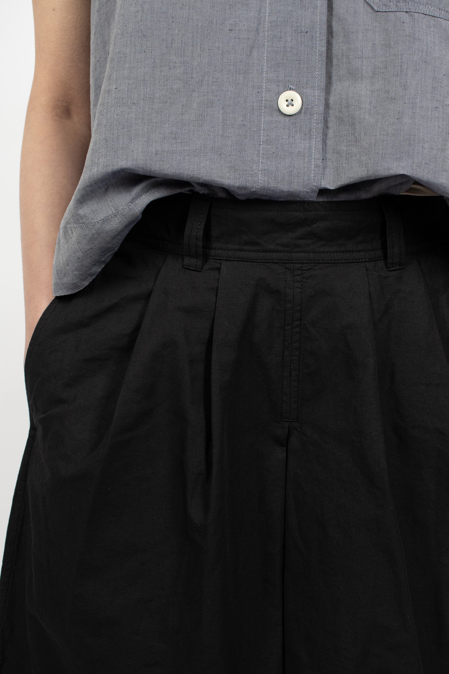 Pleated Shorts Black