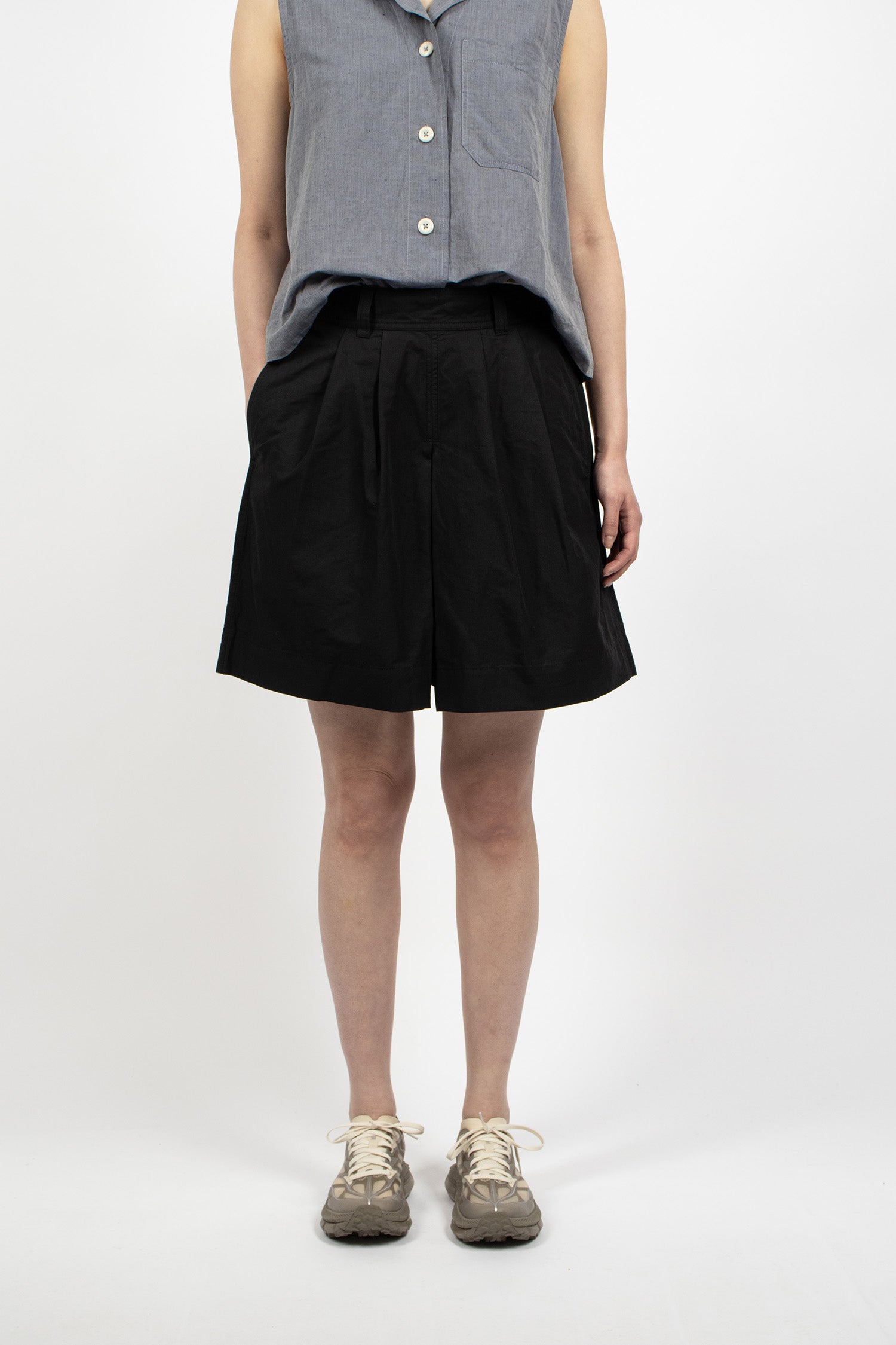 Pleated Shorts Black