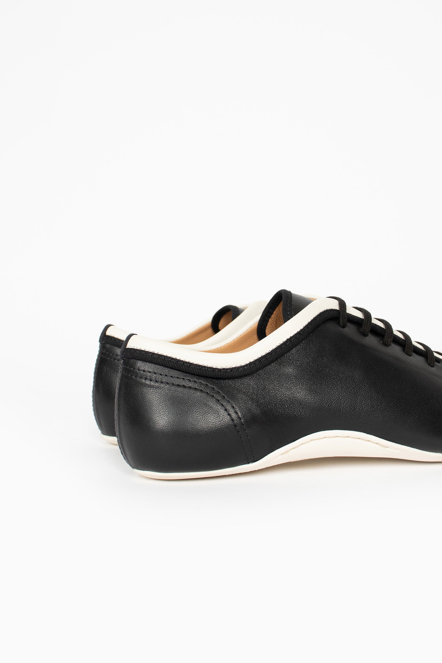 Leather Ballerina Sneakers Black