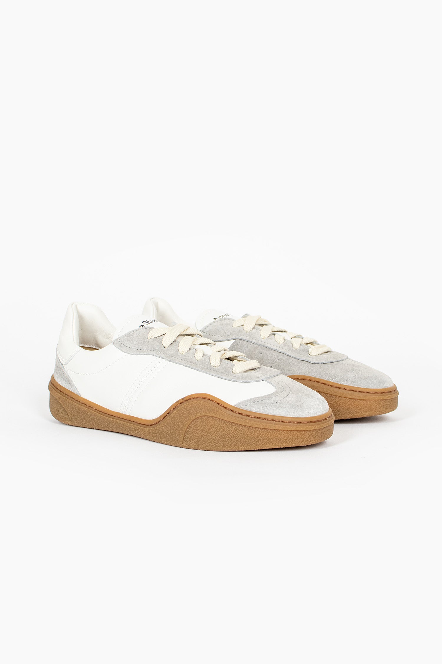 Lace Up Sneakers White/Brown