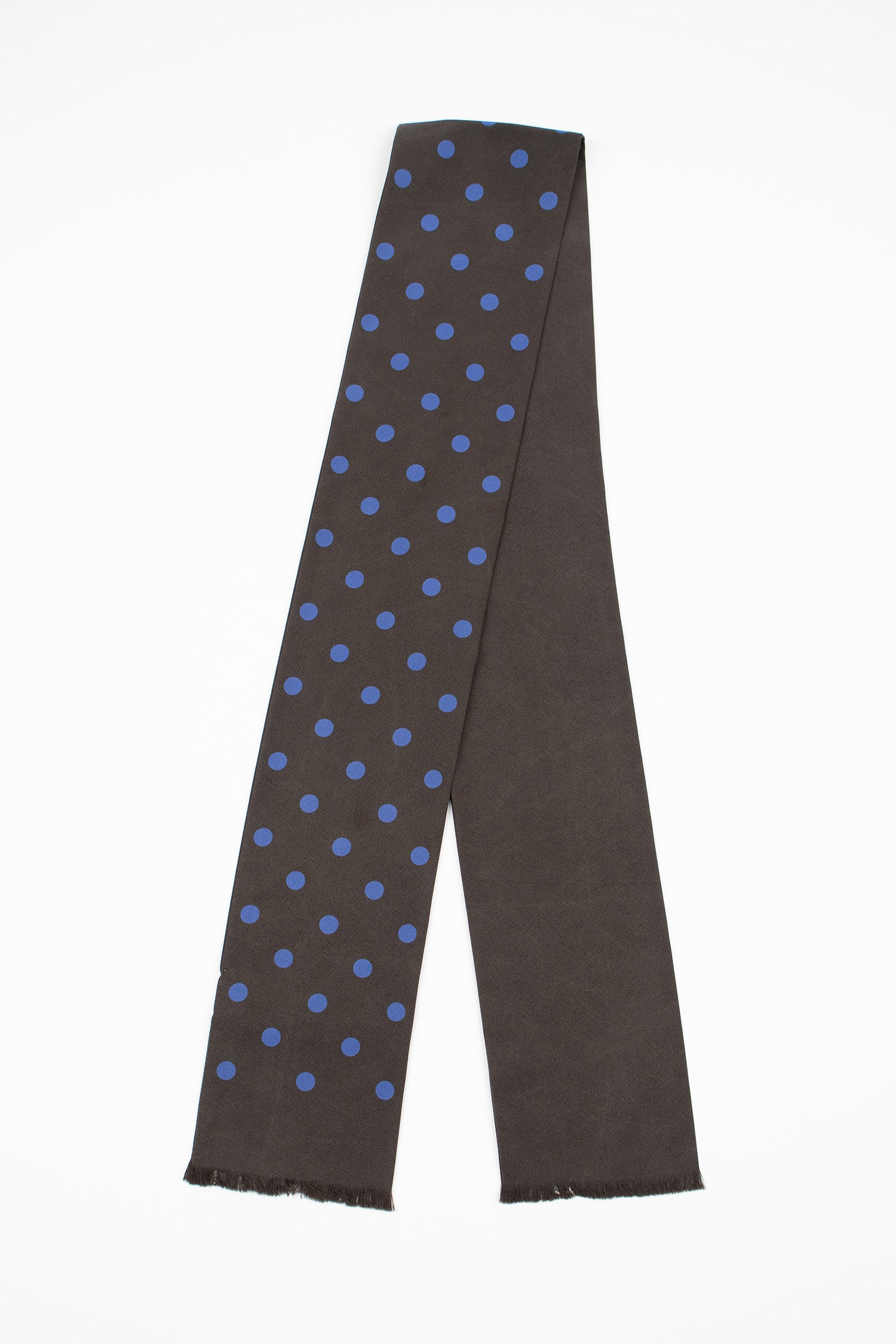 Polka Dot Silk Tie Scarf Ebony/Cobalt