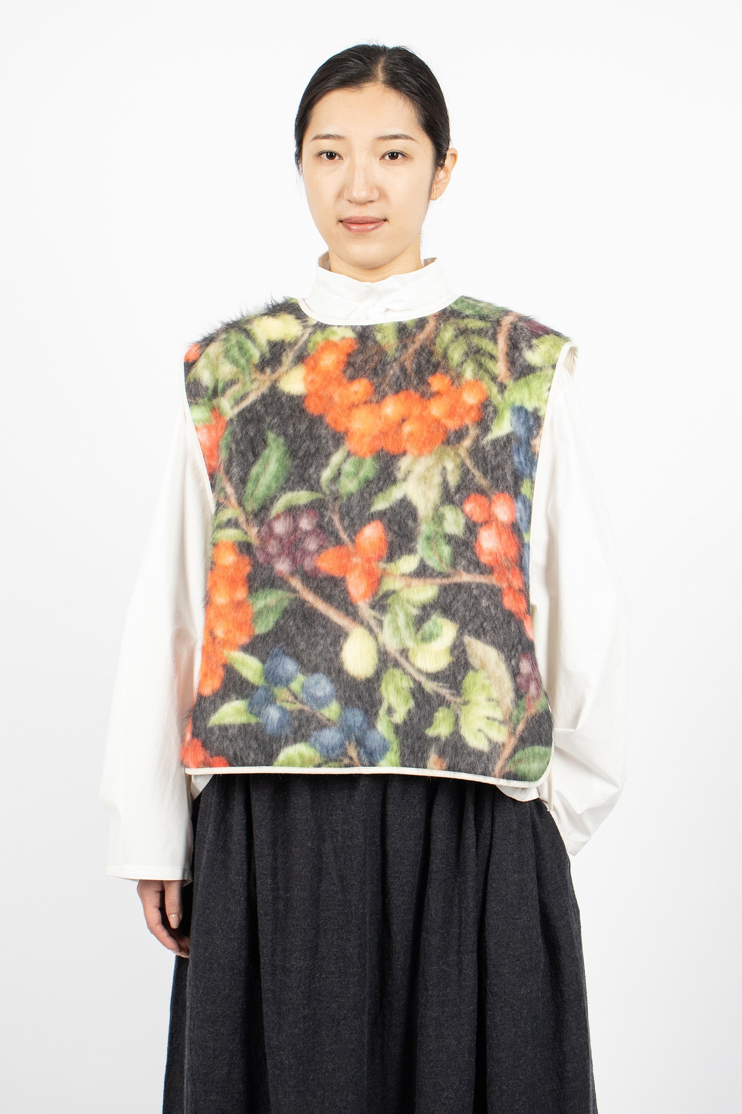 Floral Strik Vest Black