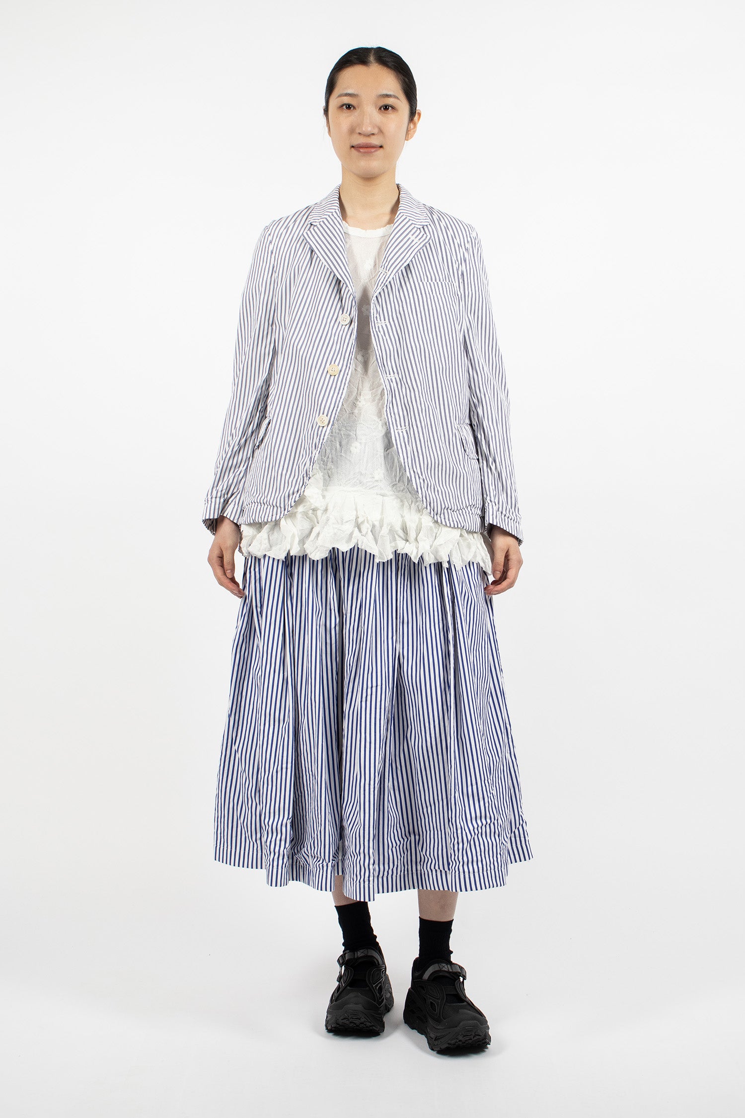 Stripe Blazer Jacket White/Navy/Sax