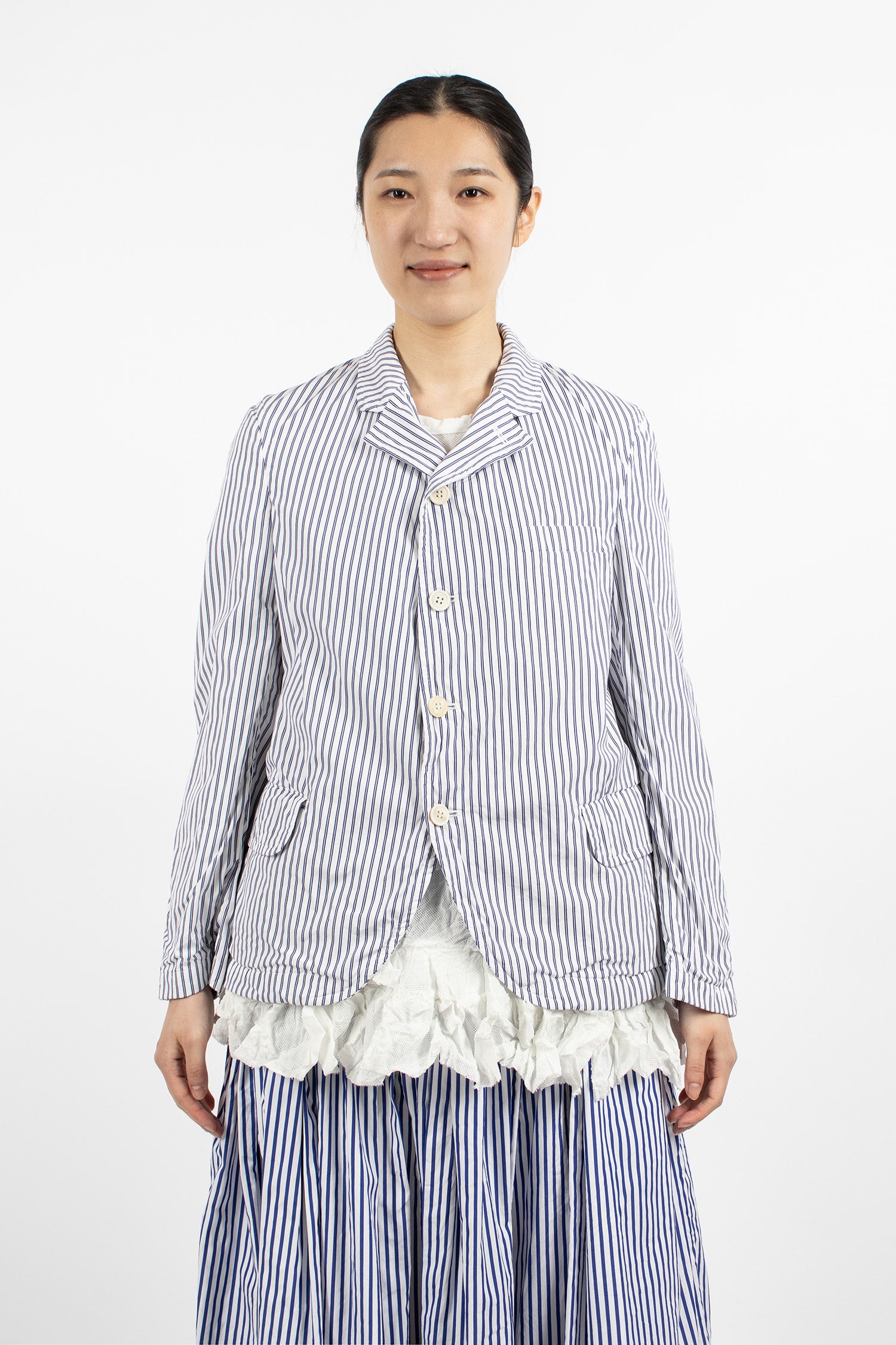 Stripe Blazer Jacket White/Navy/Sax