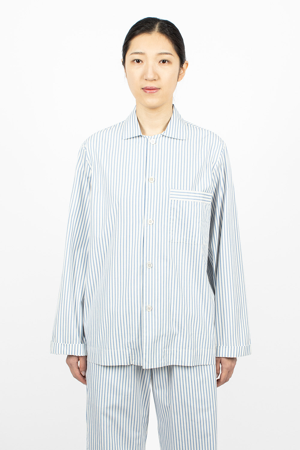 Poplin Pyjama Shirt Placid Blue Stripes