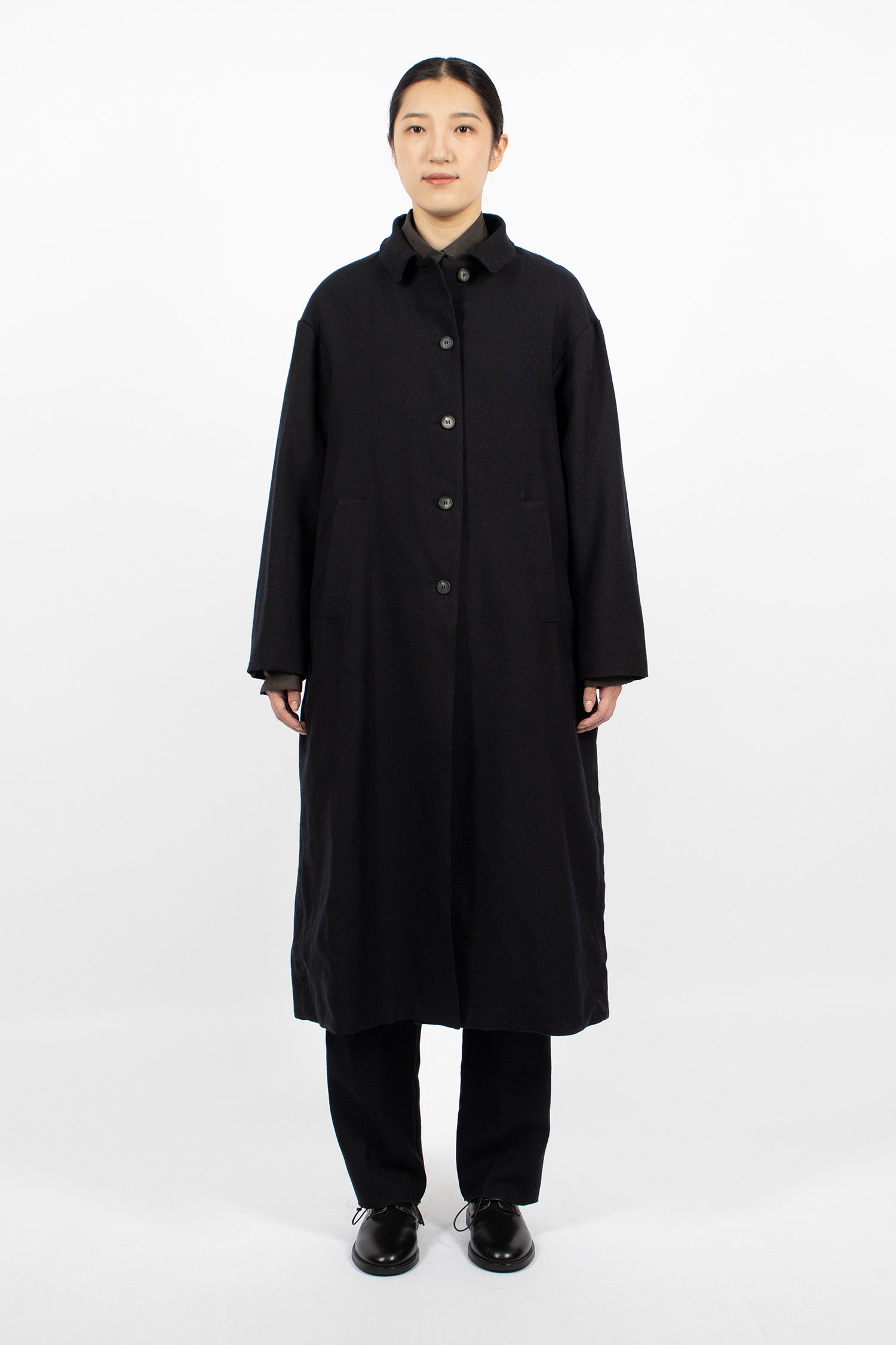 Tea Coat Black Navy