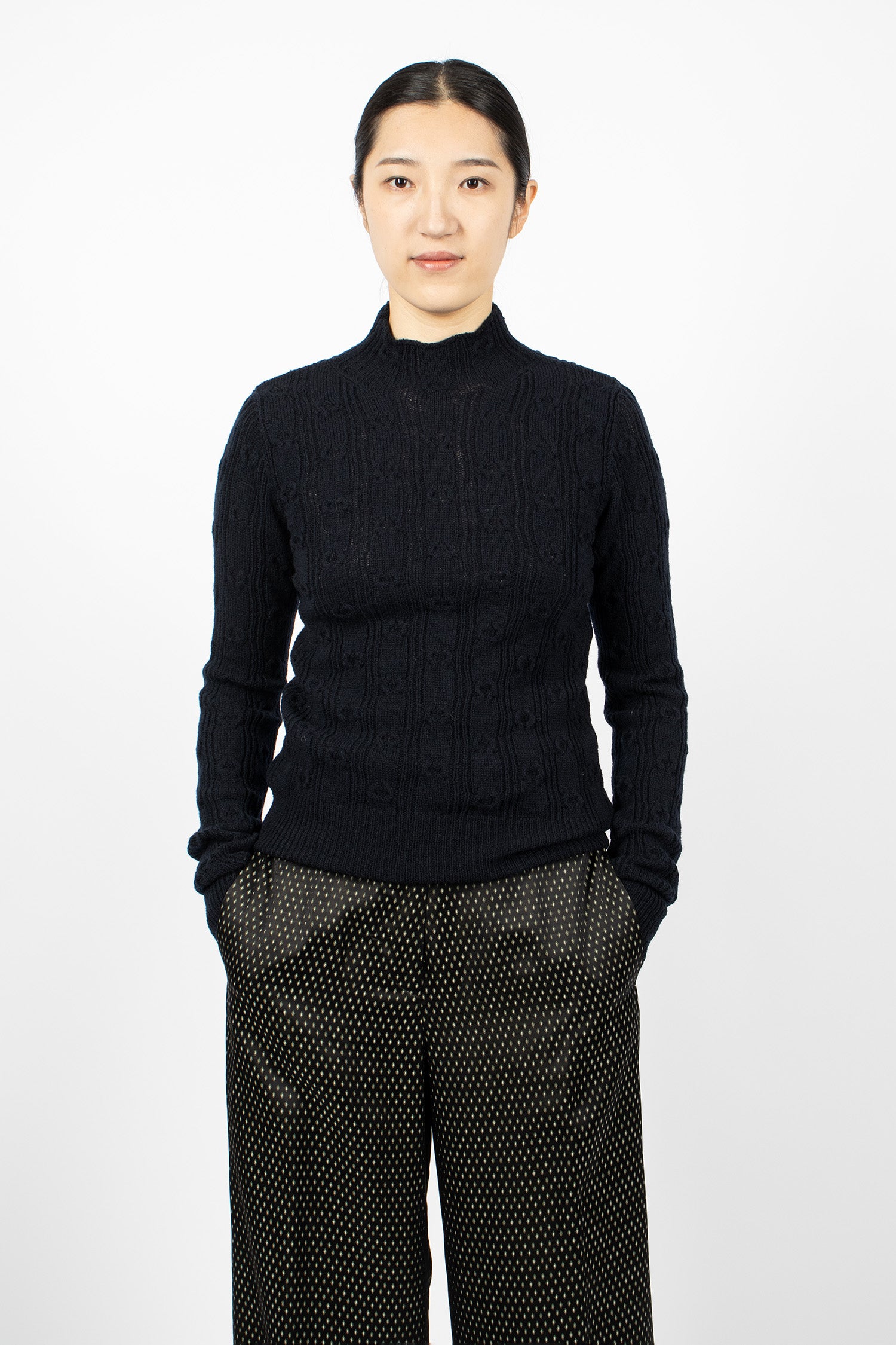 Fitted Wool Sweater Black