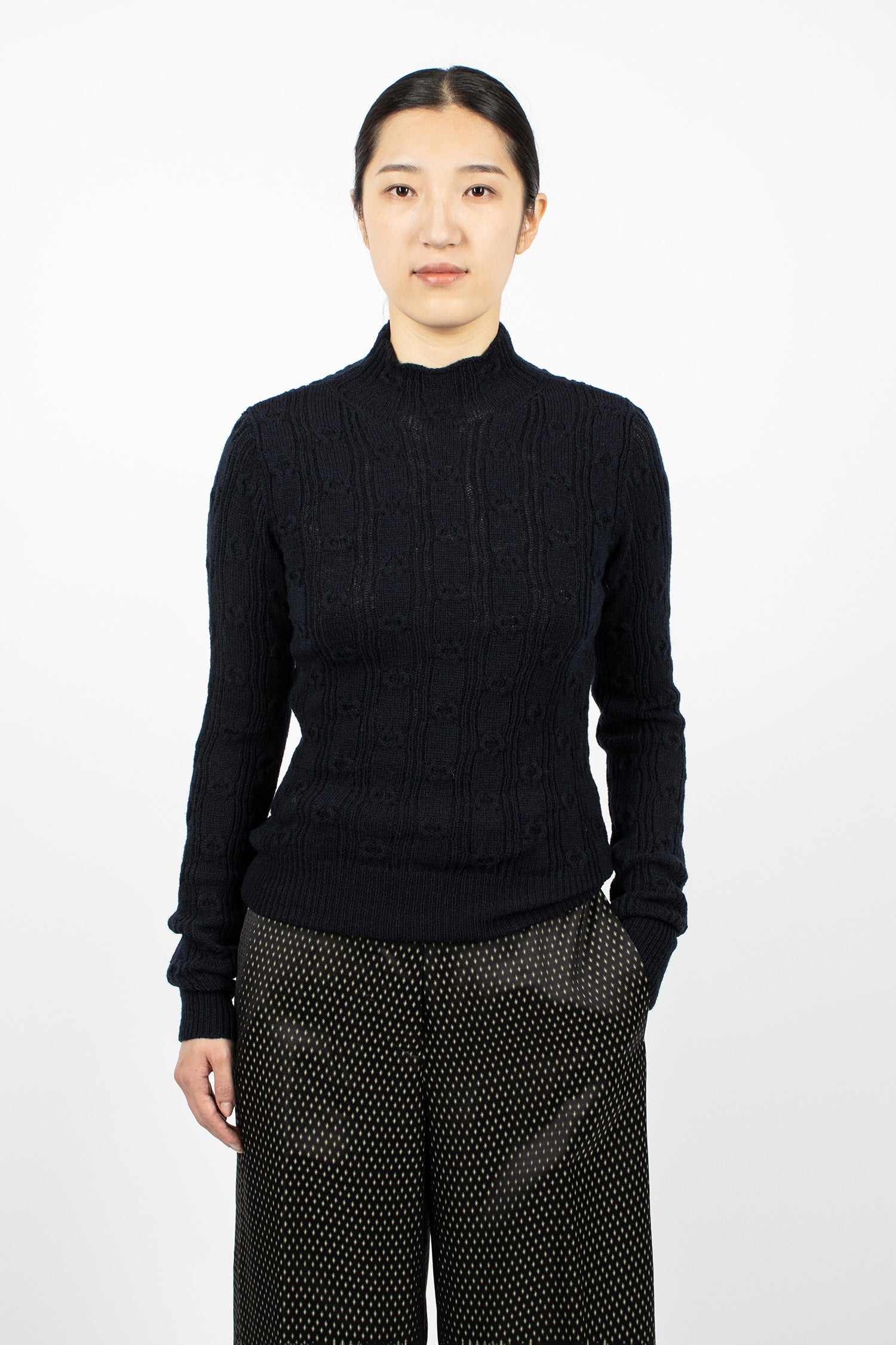 Fitted Wool Sweater Black