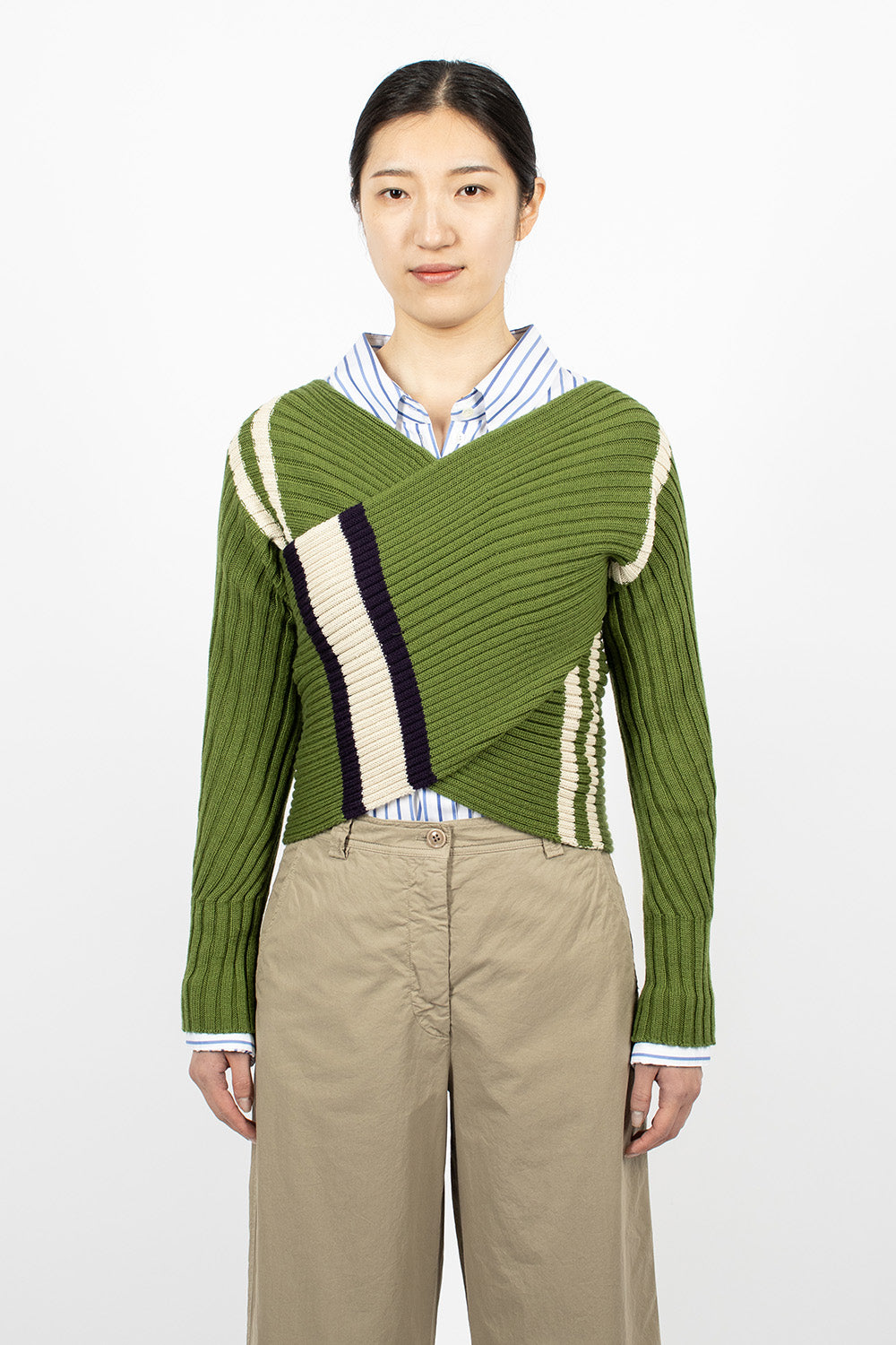 Wrap Scarf Sweater Green