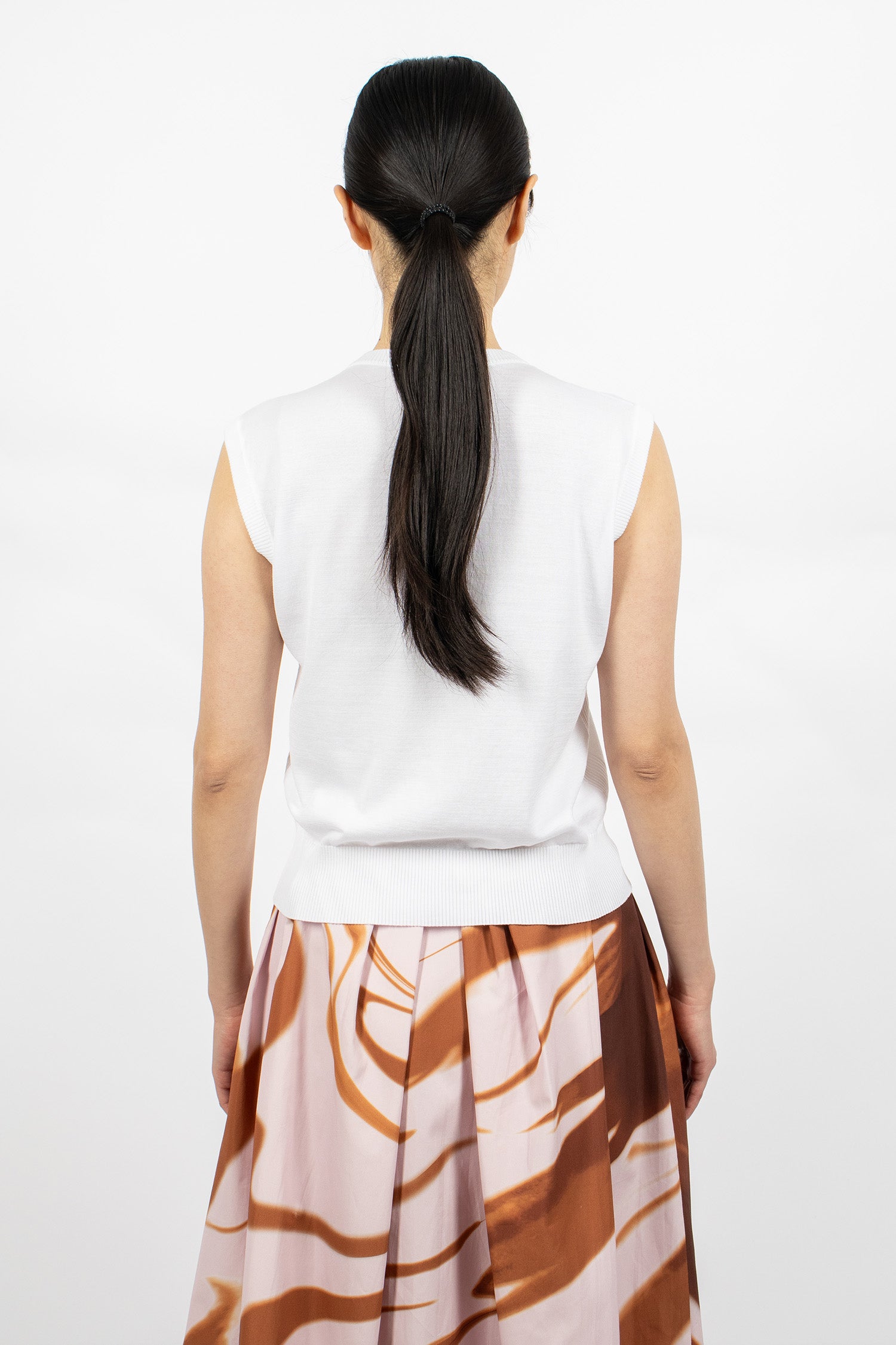 Knit Sleeveless Sweater White