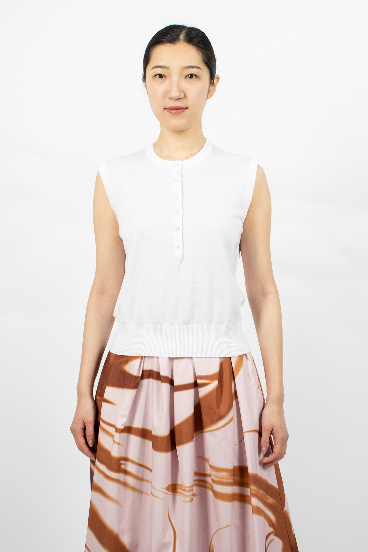 Knit Sleeveless Sweater White