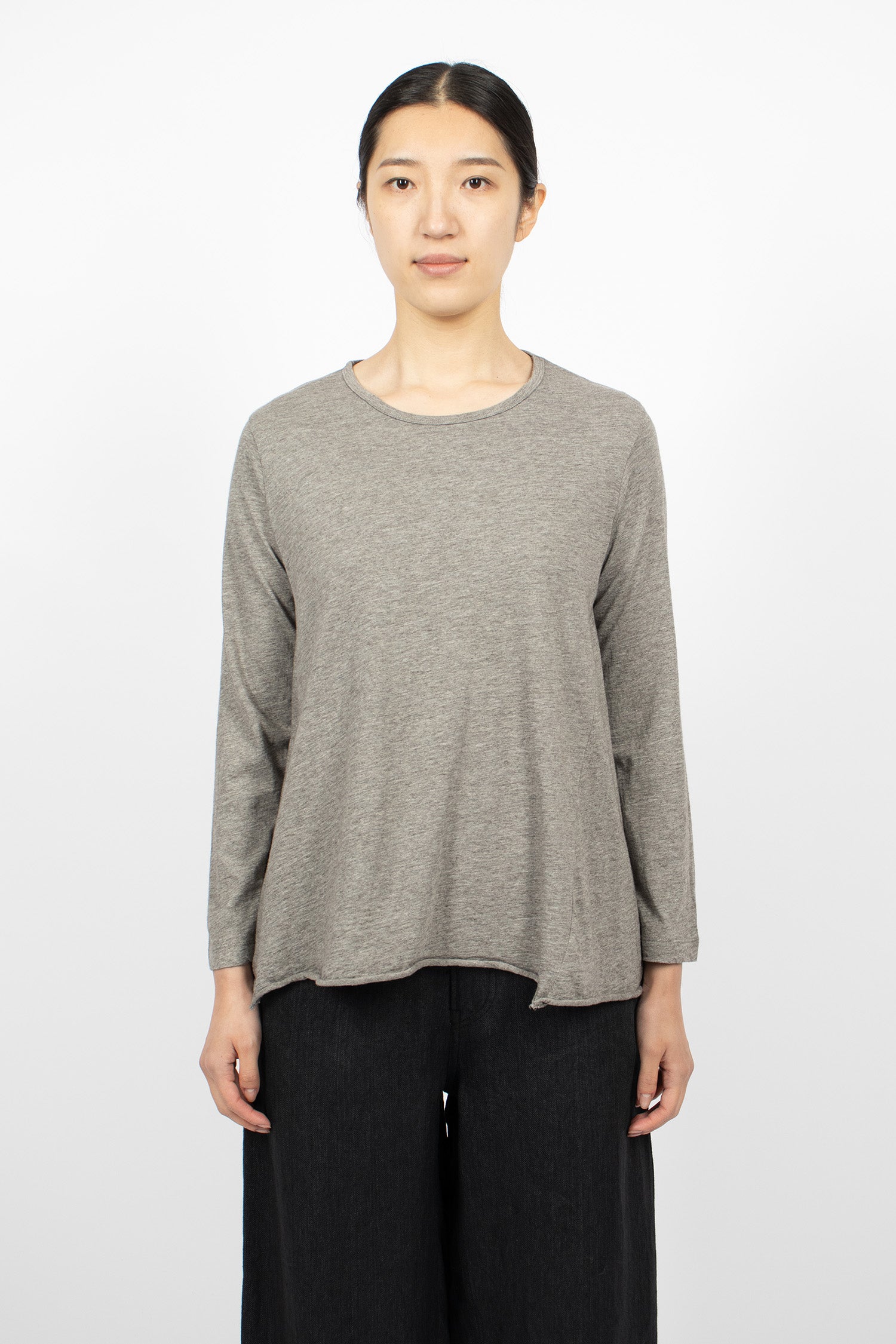 Cotton Yak A-Line Pullover Grey