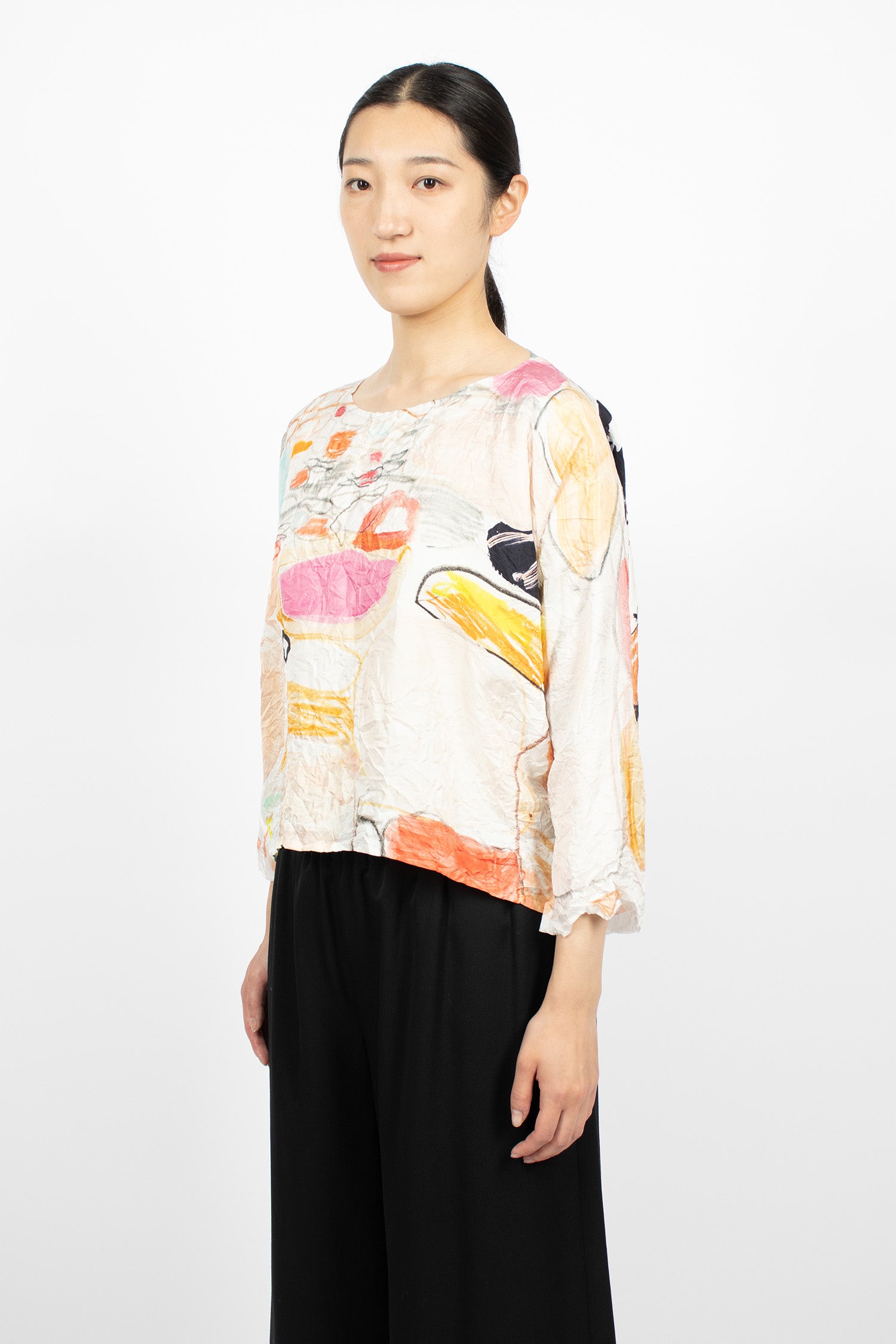 Round Neck Shirt Mercato Drawing