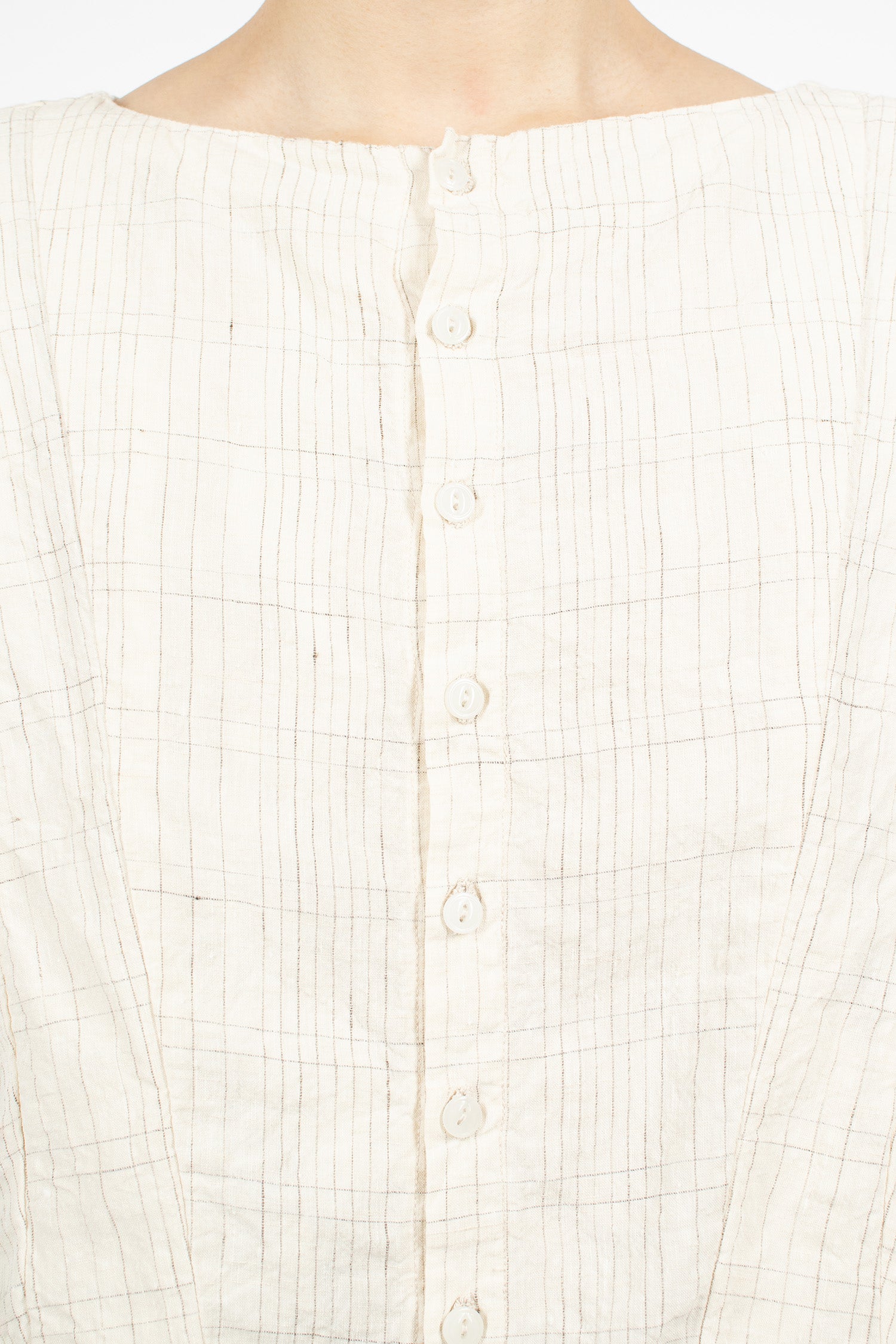 Hb Linen Blouse Silver Check