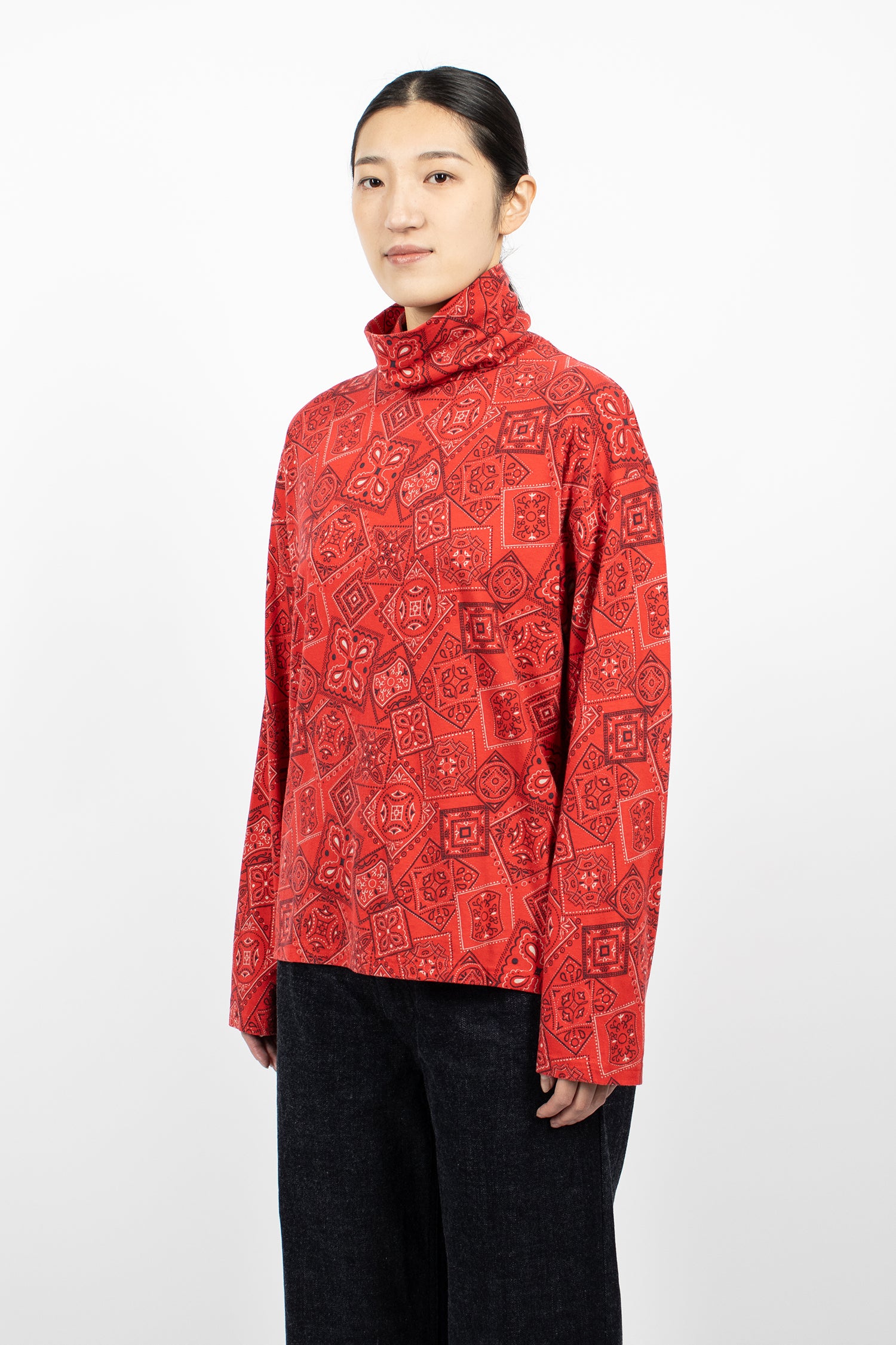 Cookie Bandana Turtleneck L/S T-Shirt Red