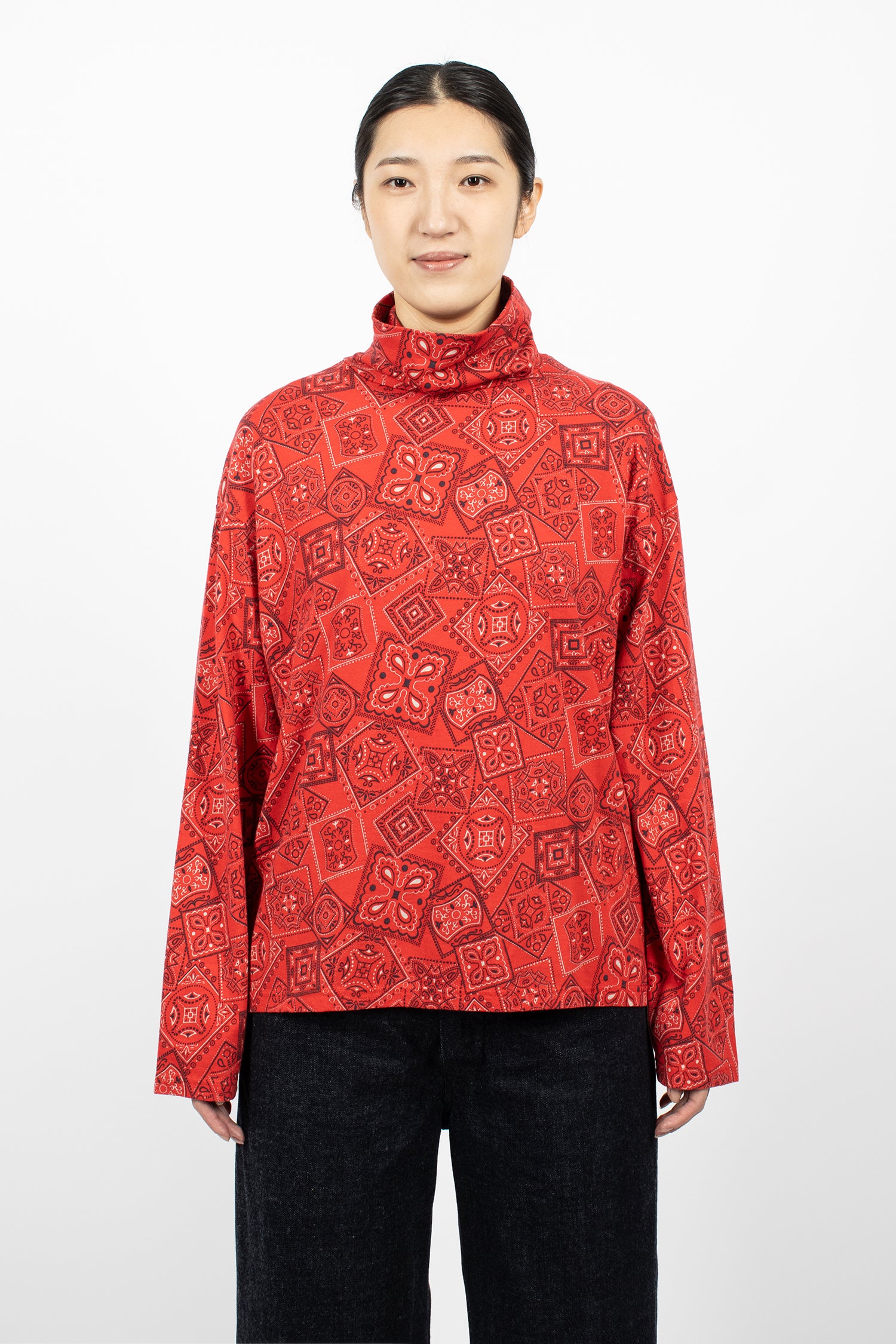 Cookie Bandana Turtleneck L/S T-Shirt Red