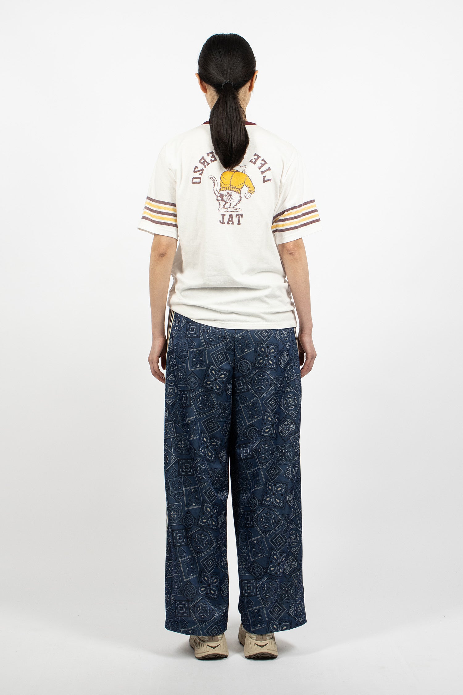 Smooth Jersey Cookie Bandana Baggy Track Pants Navy