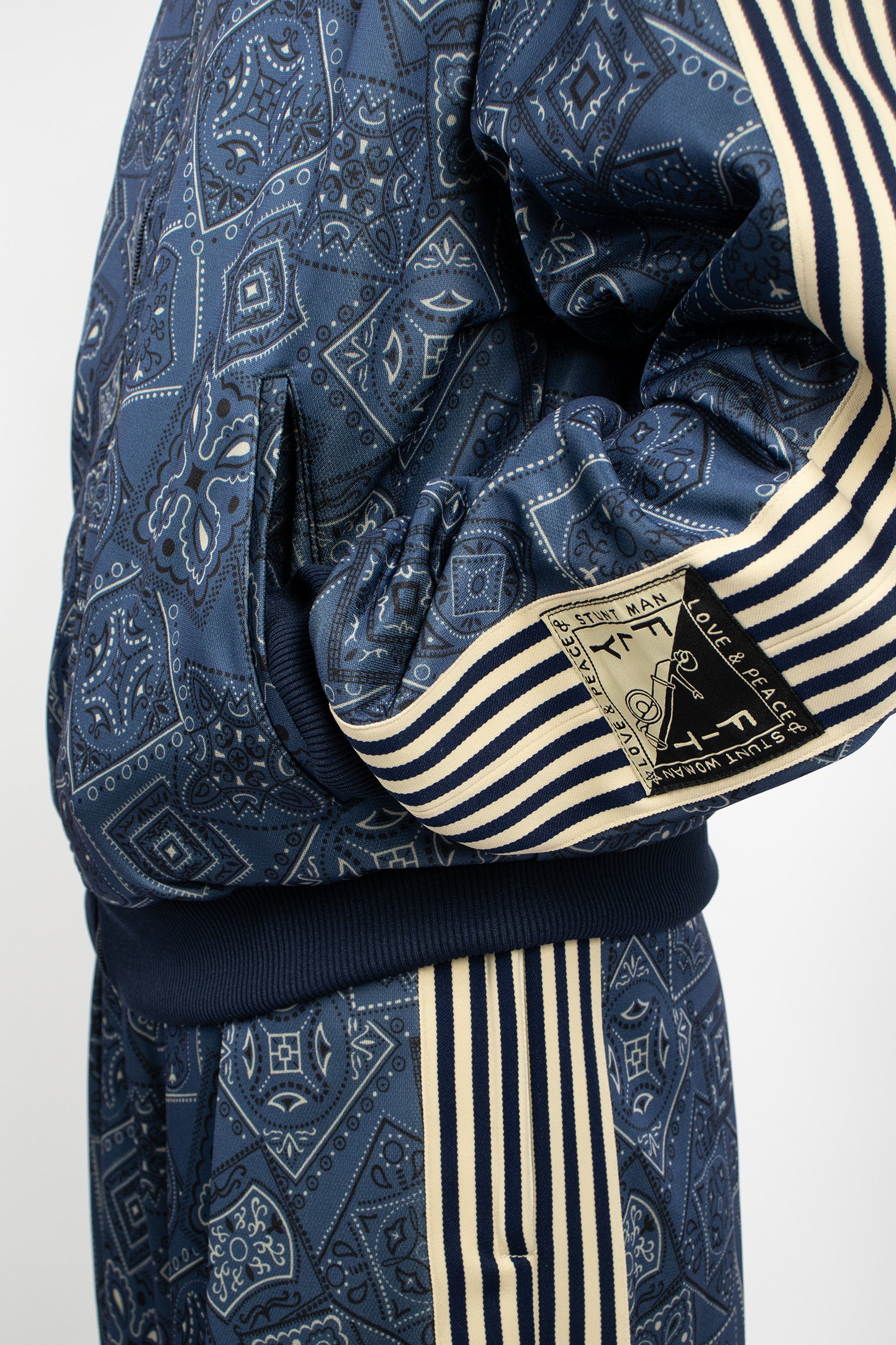 Smooth Jersey Cookie Bandana Track Jacket Navy