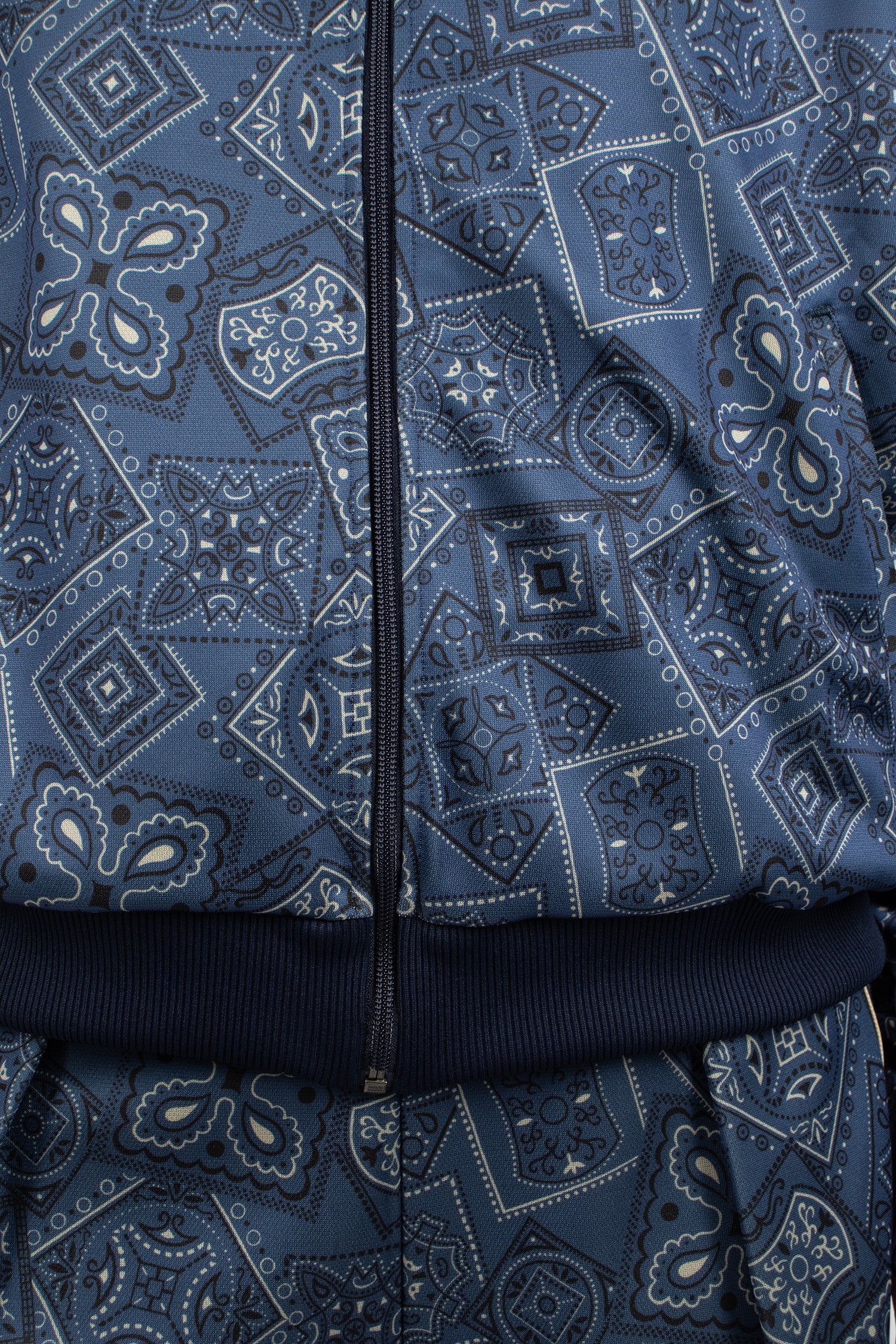 Smooth Jersey Cookie Bandana Track Jacket Navy