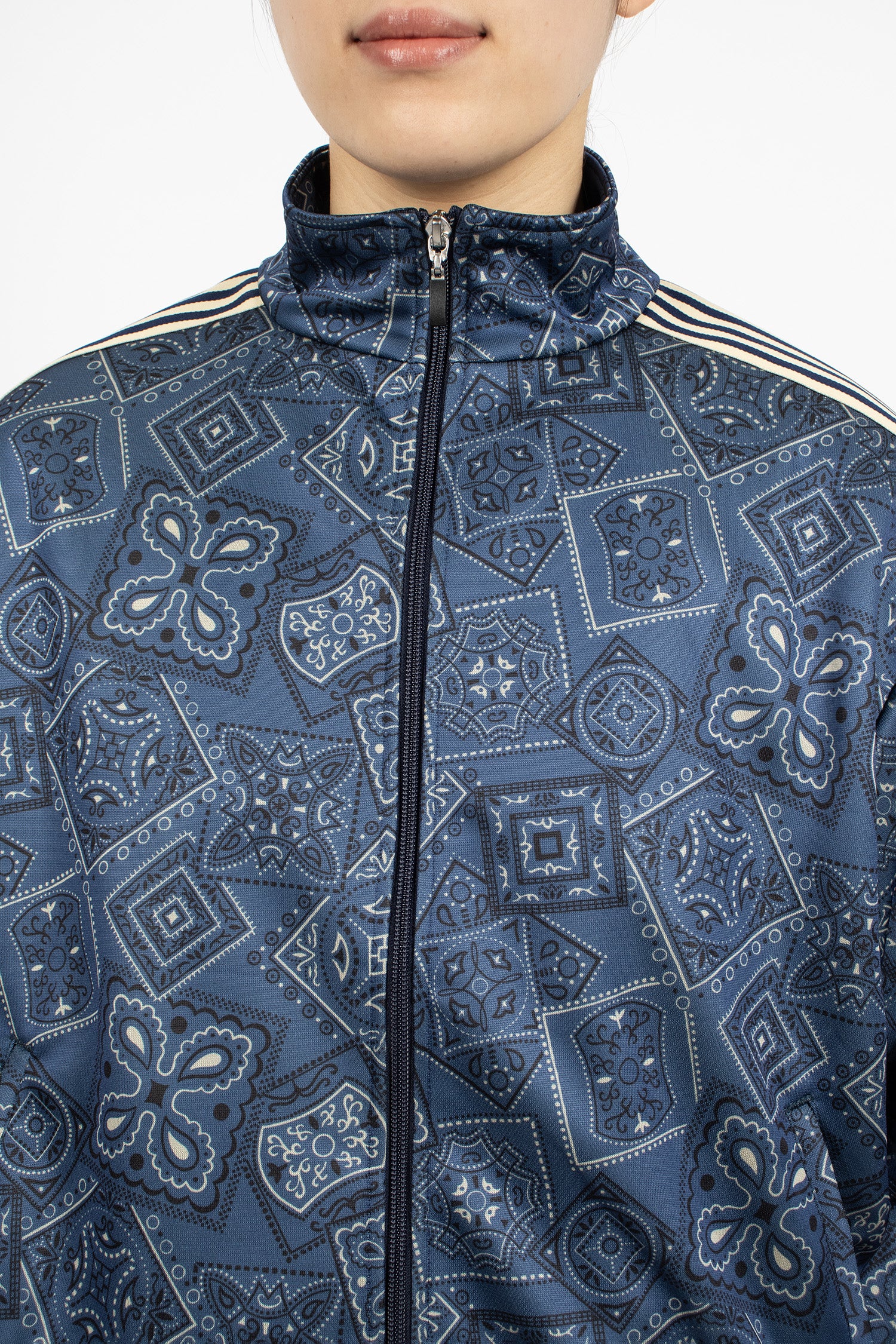 Smooth Jersey Cookie Bandana Track Jacket Navy