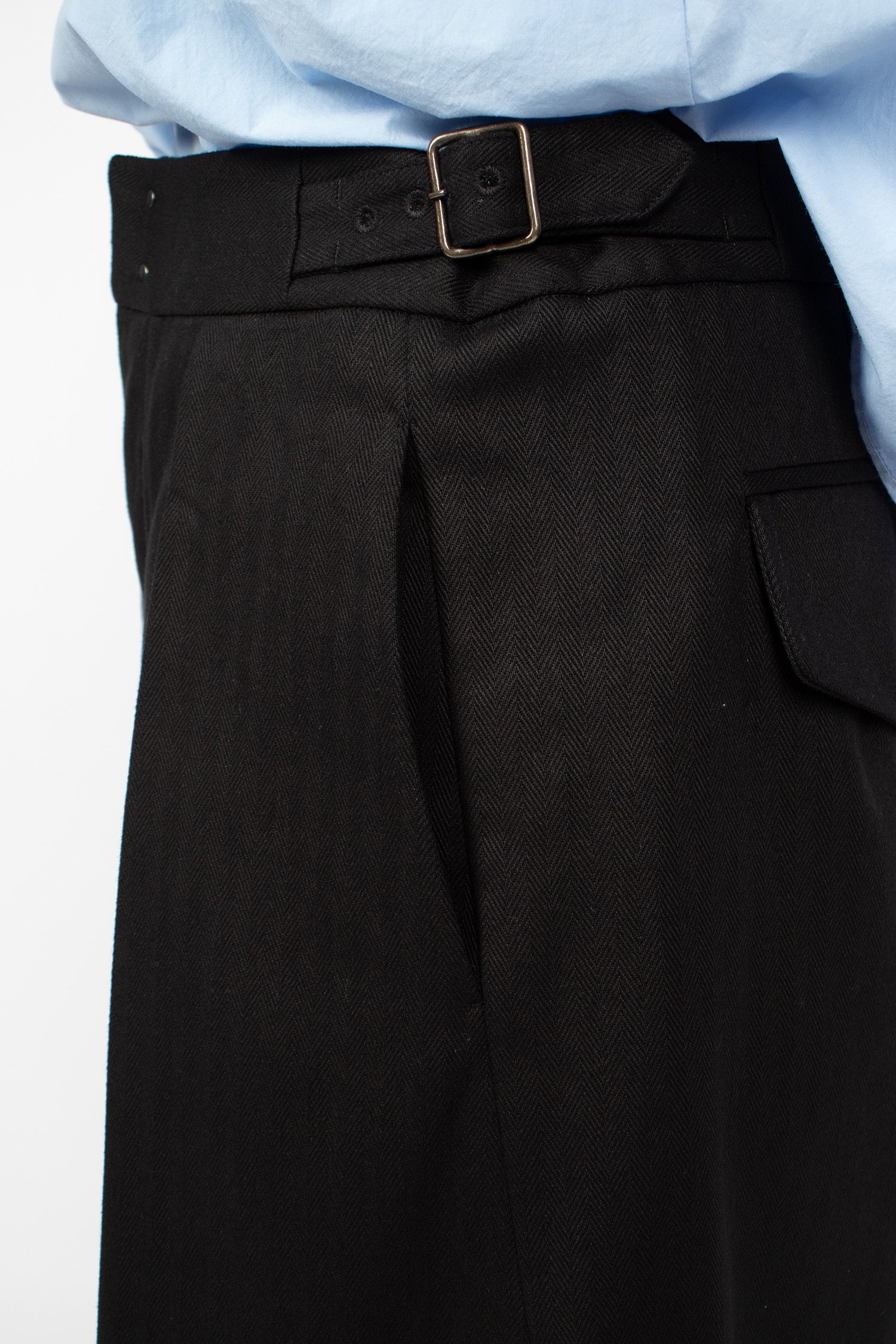 Perry Herringbone Pants Black