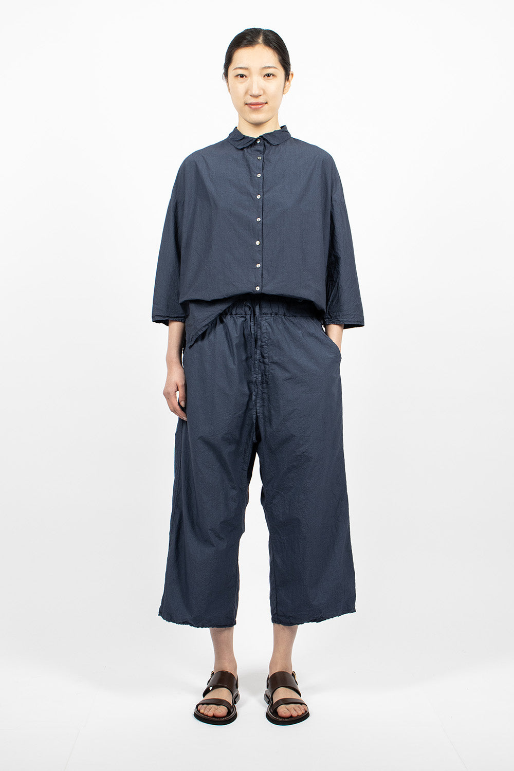 23_178 Wide&Short Trousers TC Navy