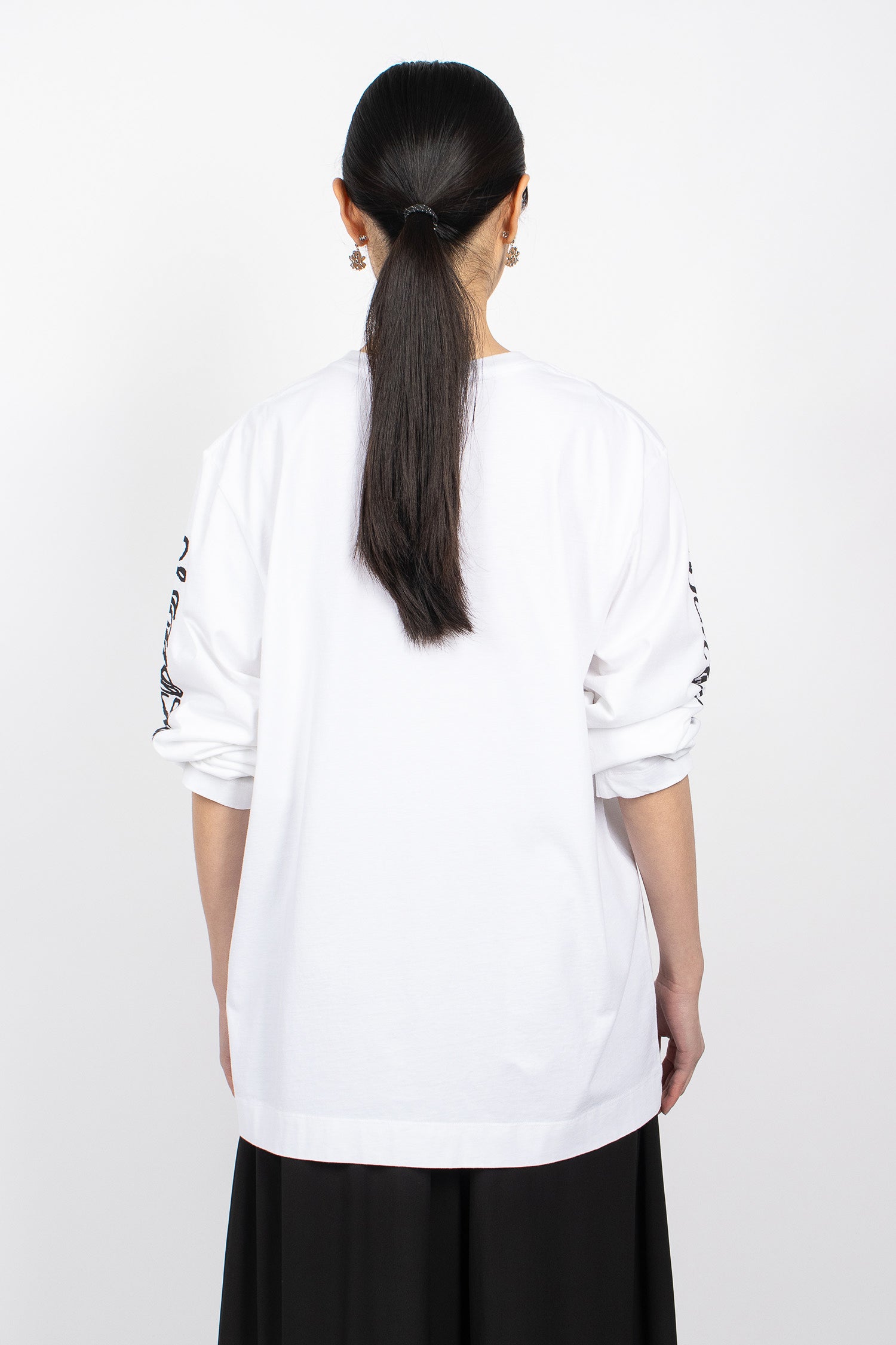 Dim Sum Logo Print T-Shirt White/Black