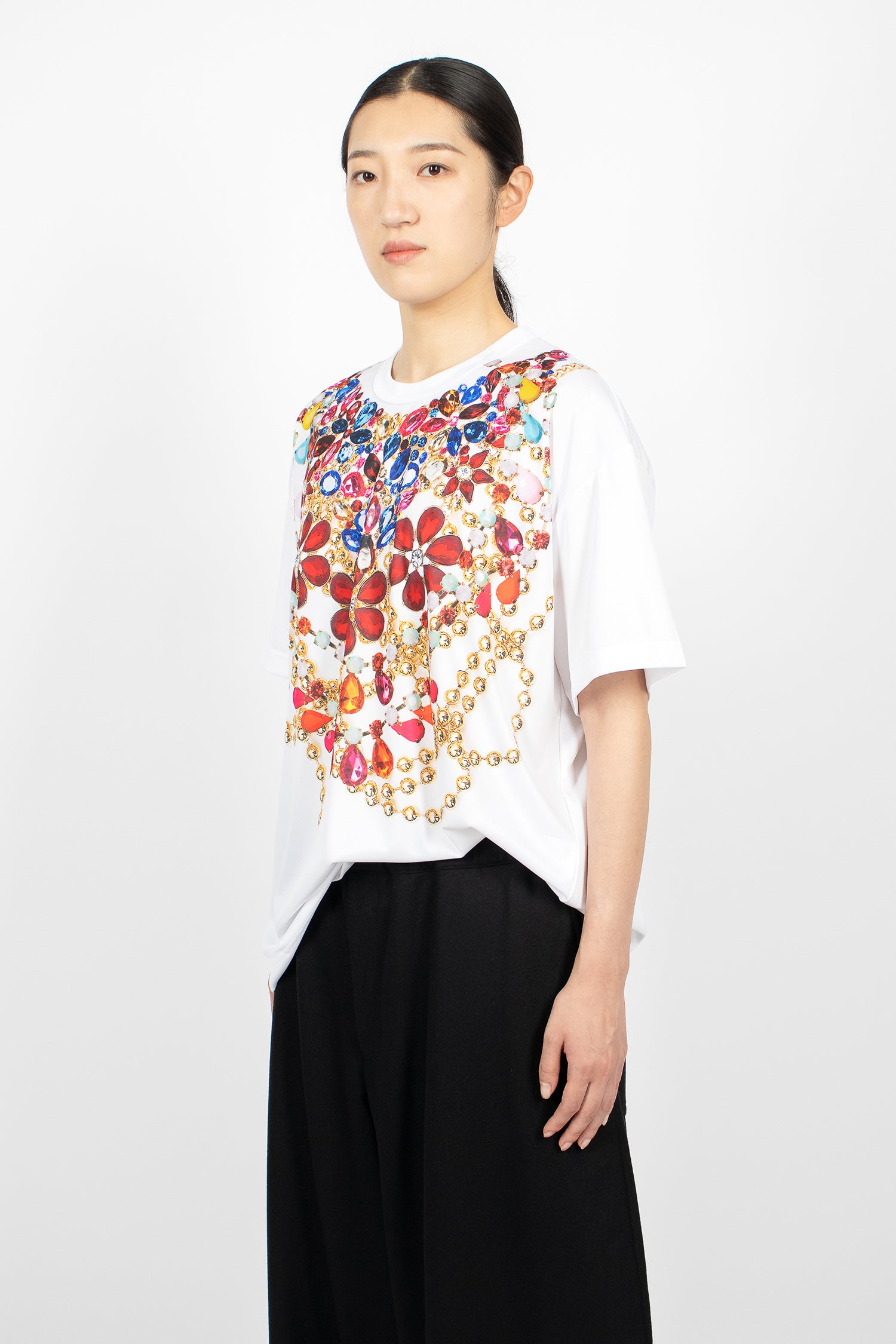 Printed S/S T-Shirt White/D Pattern