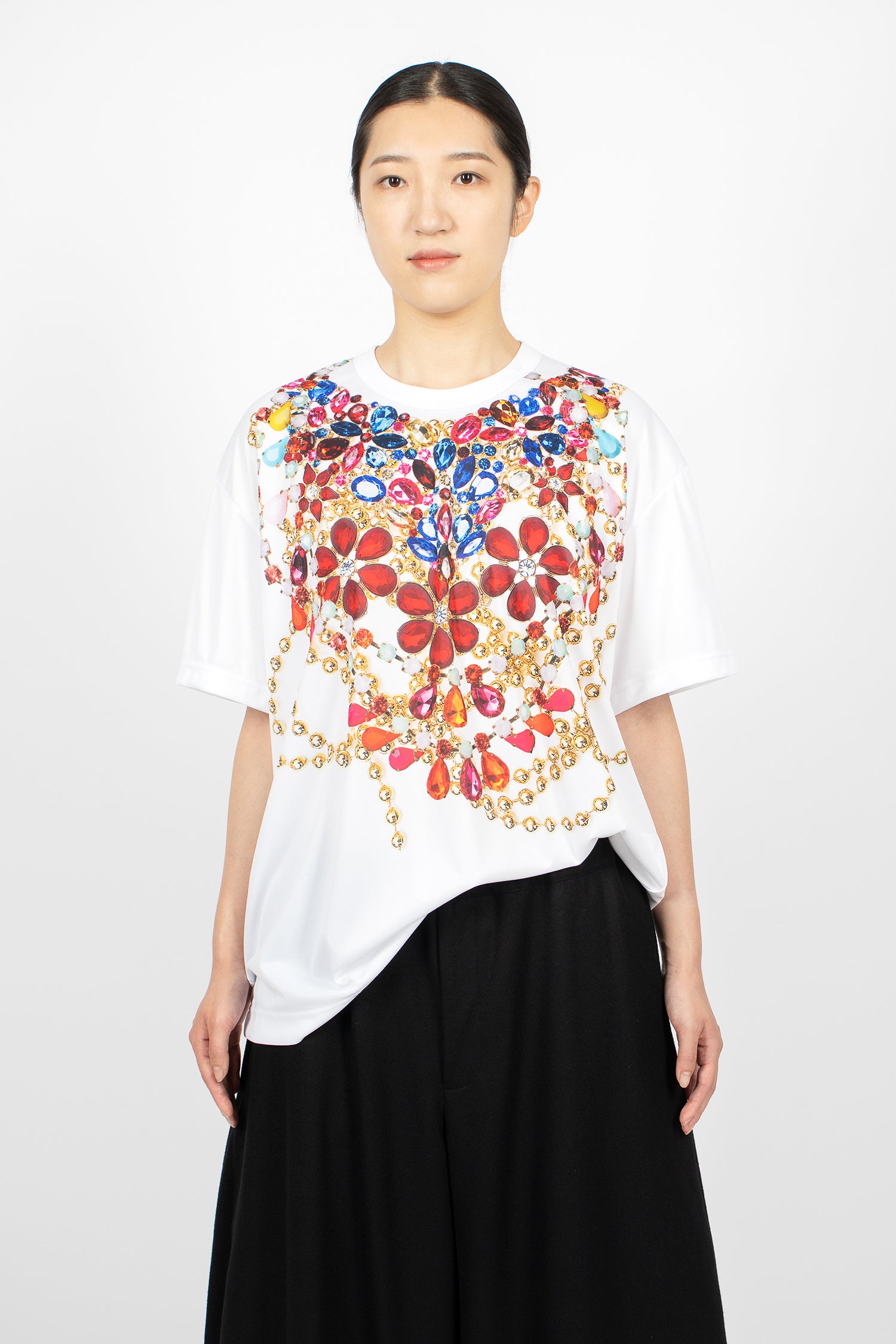 Printed S/S T-Shirt White/D Pattern