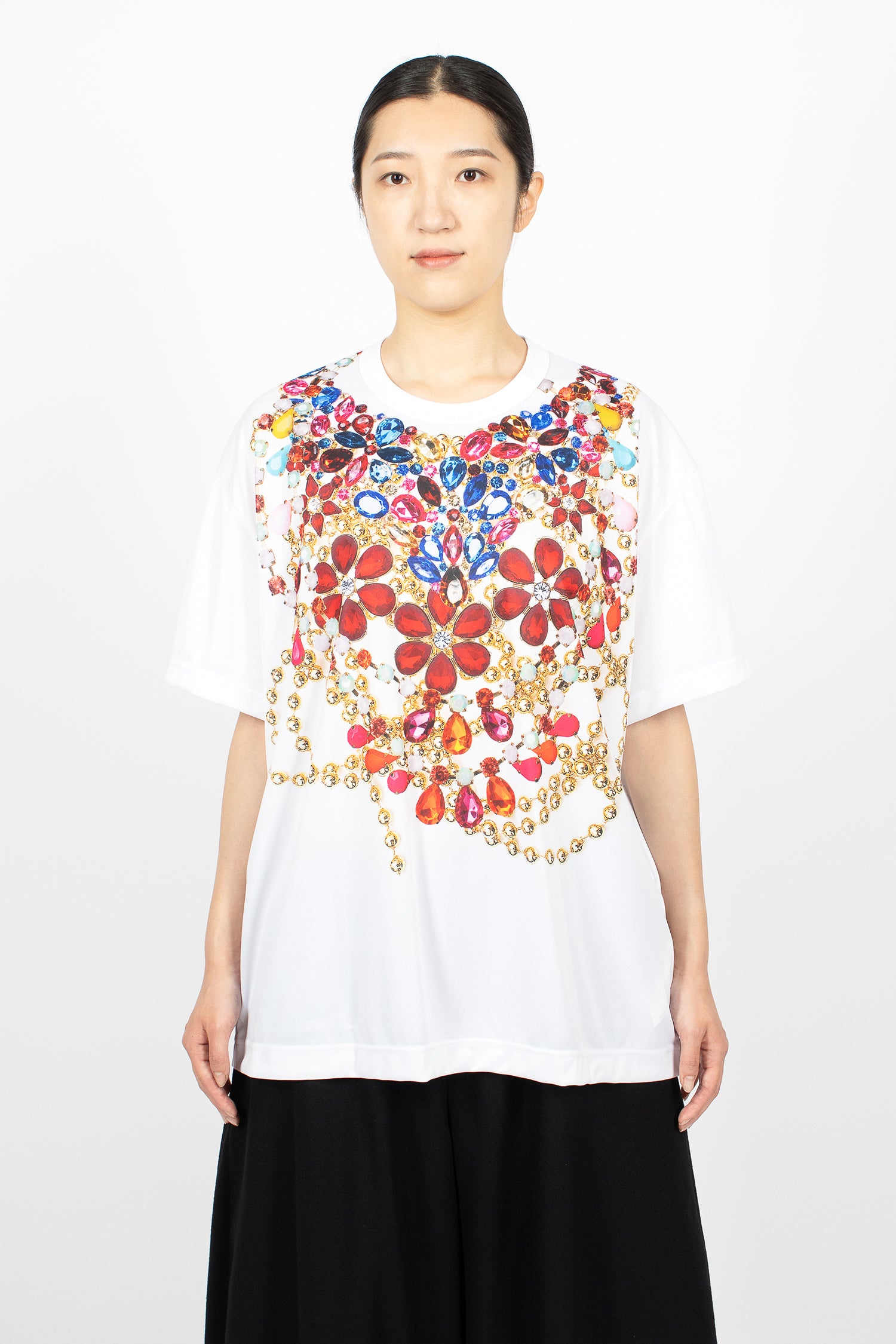 Printed S/S T-Shirt White/D Pattern