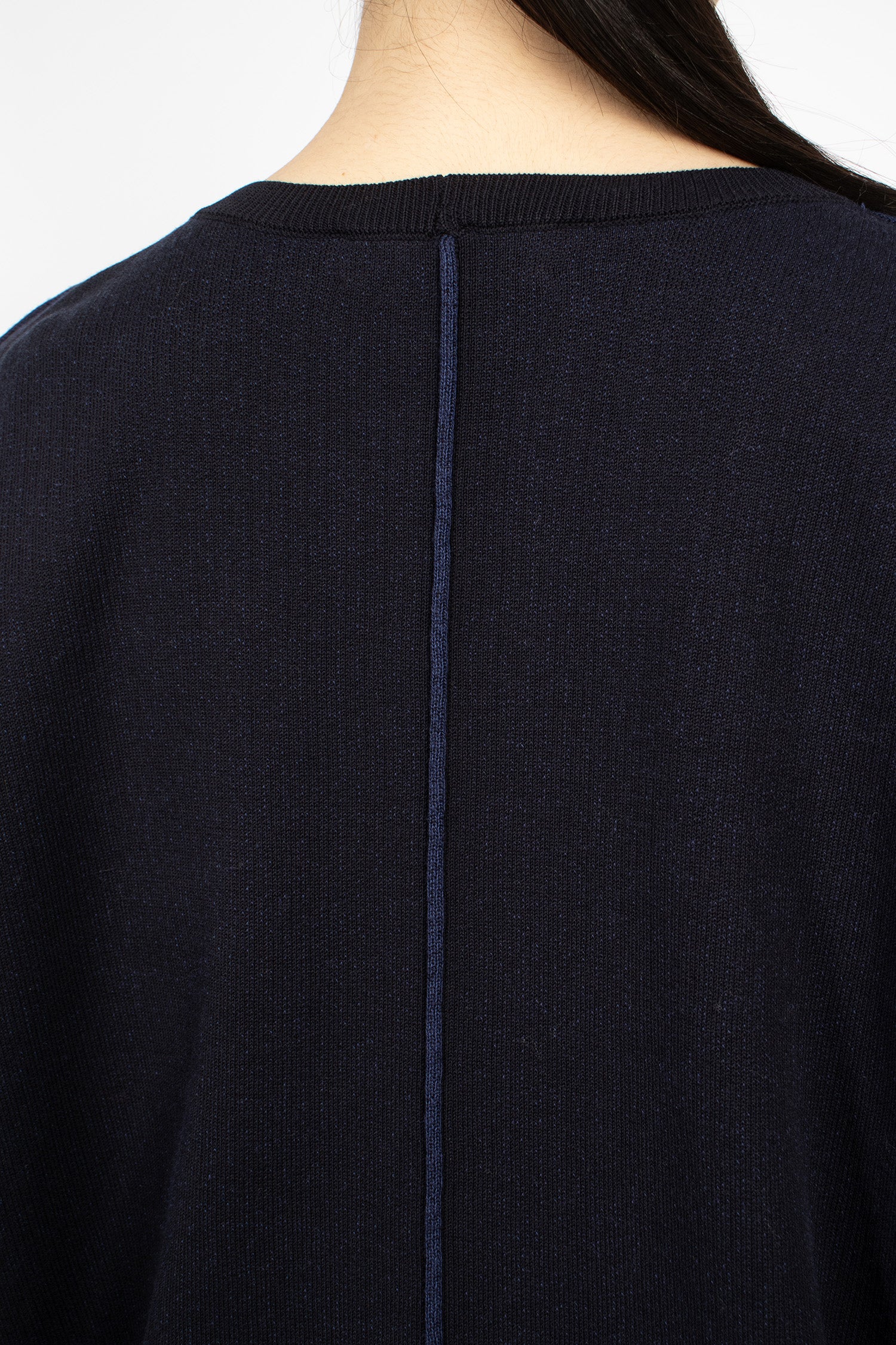 Oversized Knitted T-Shirt Navy