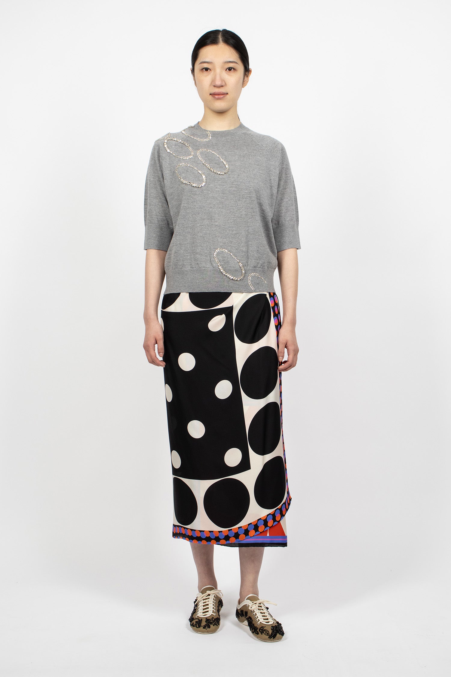 Embellished Merino Sweater Grey