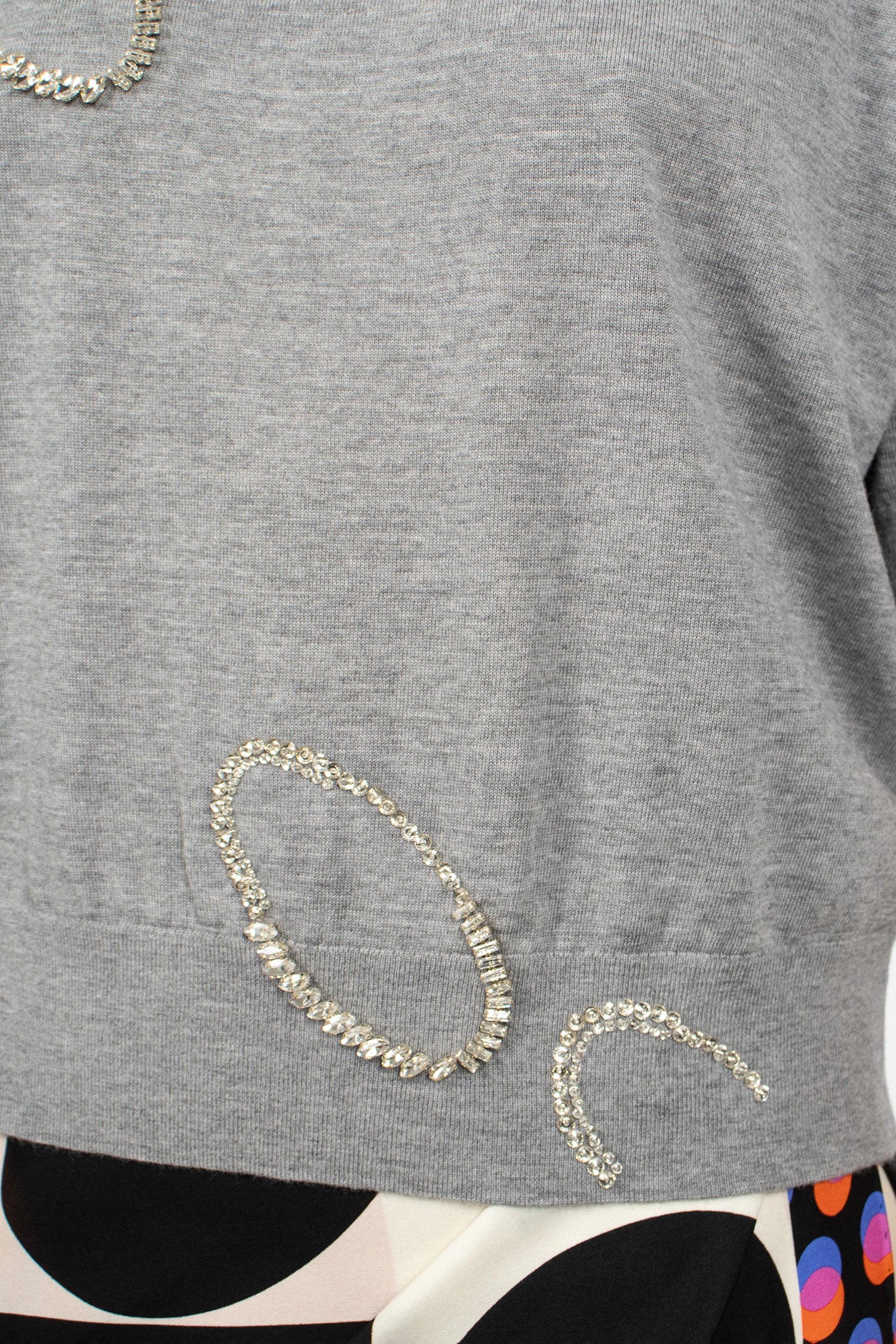 Embellished Merino Sweater Grey