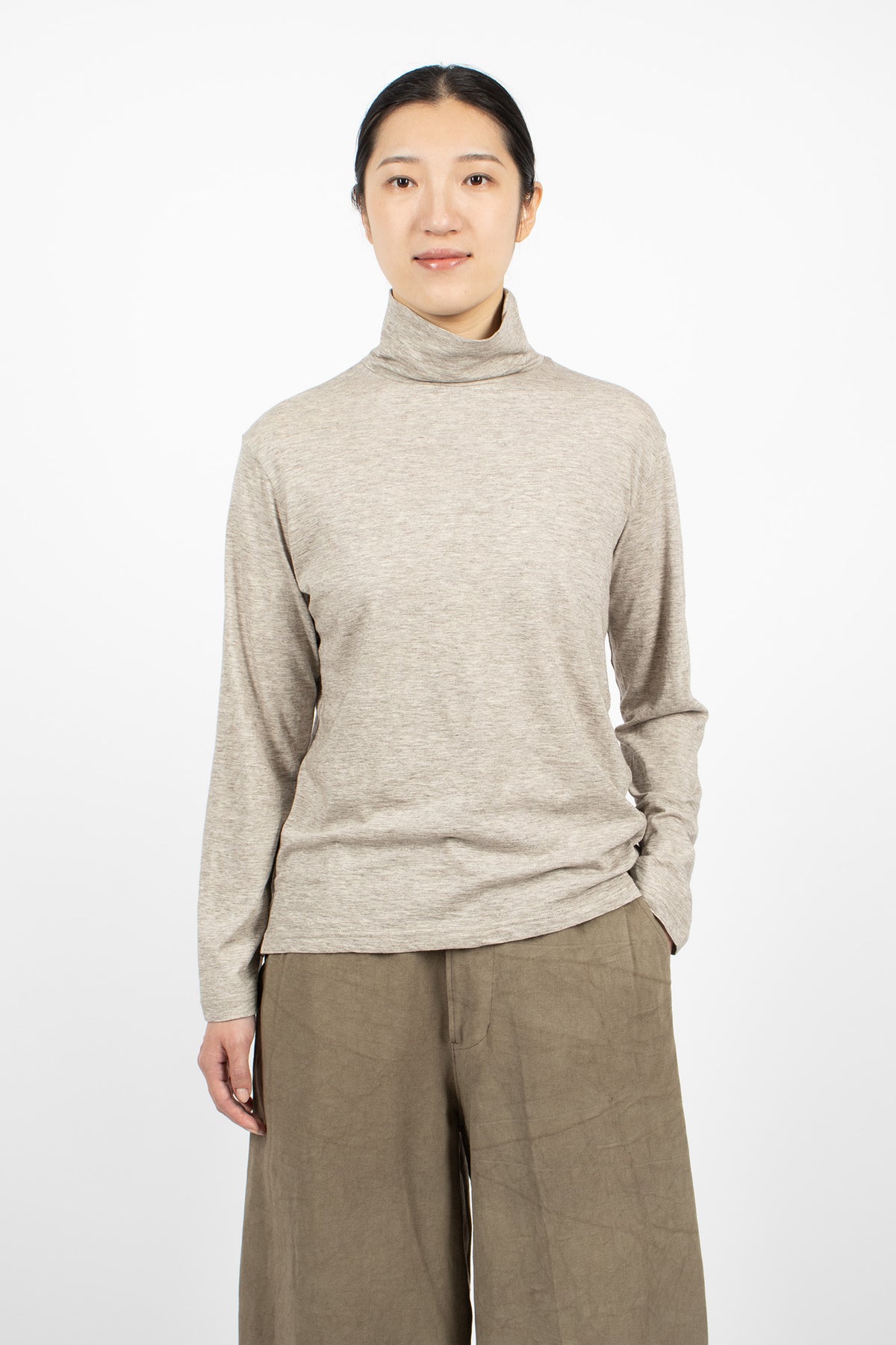 High Neck Pullover Grey-Brown