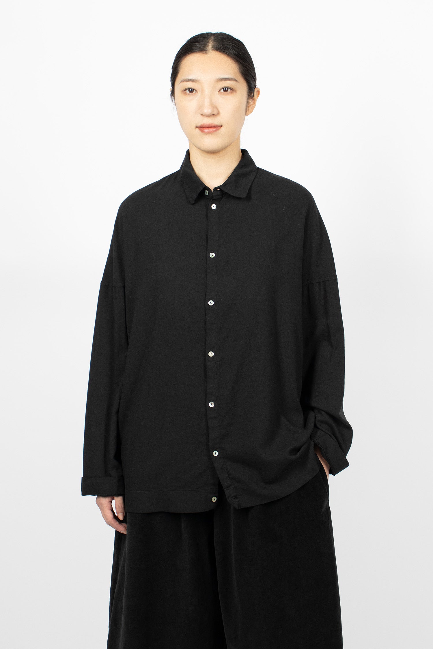 U1257 Unisex Collar Shirt Black