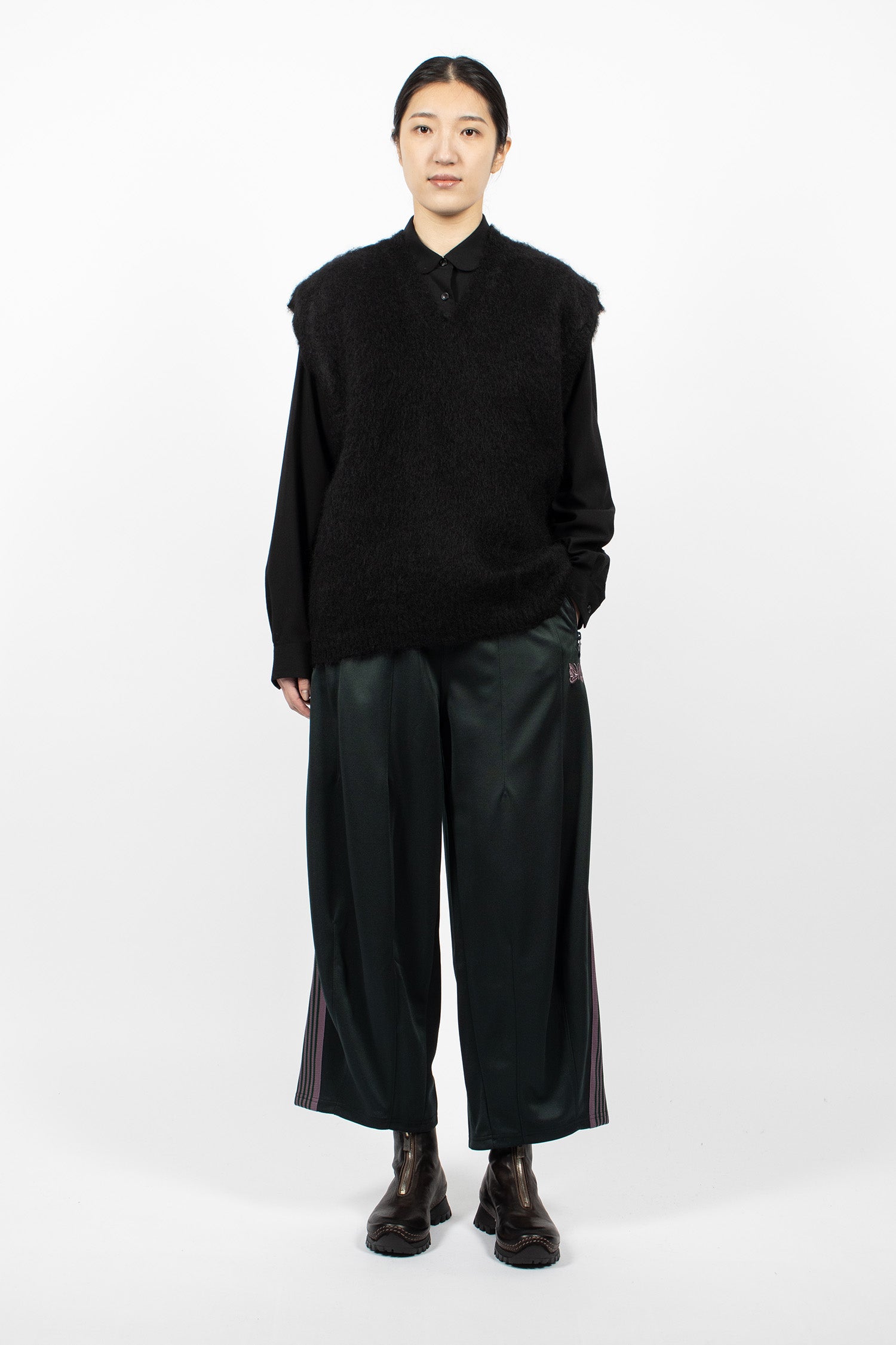 Mohair Knit Vest Black