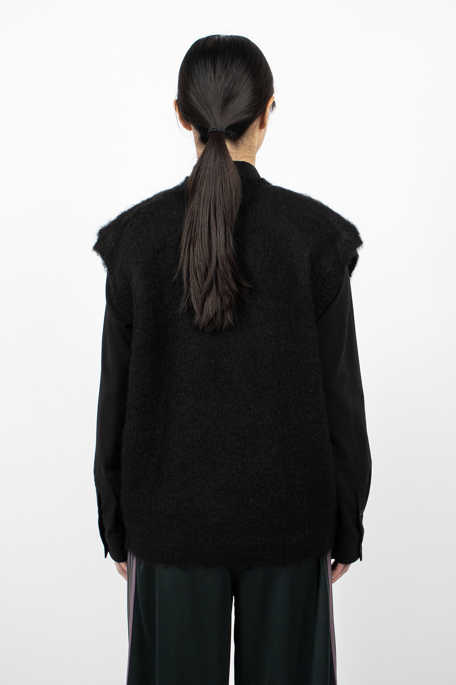 Mohair Knit Vest Black