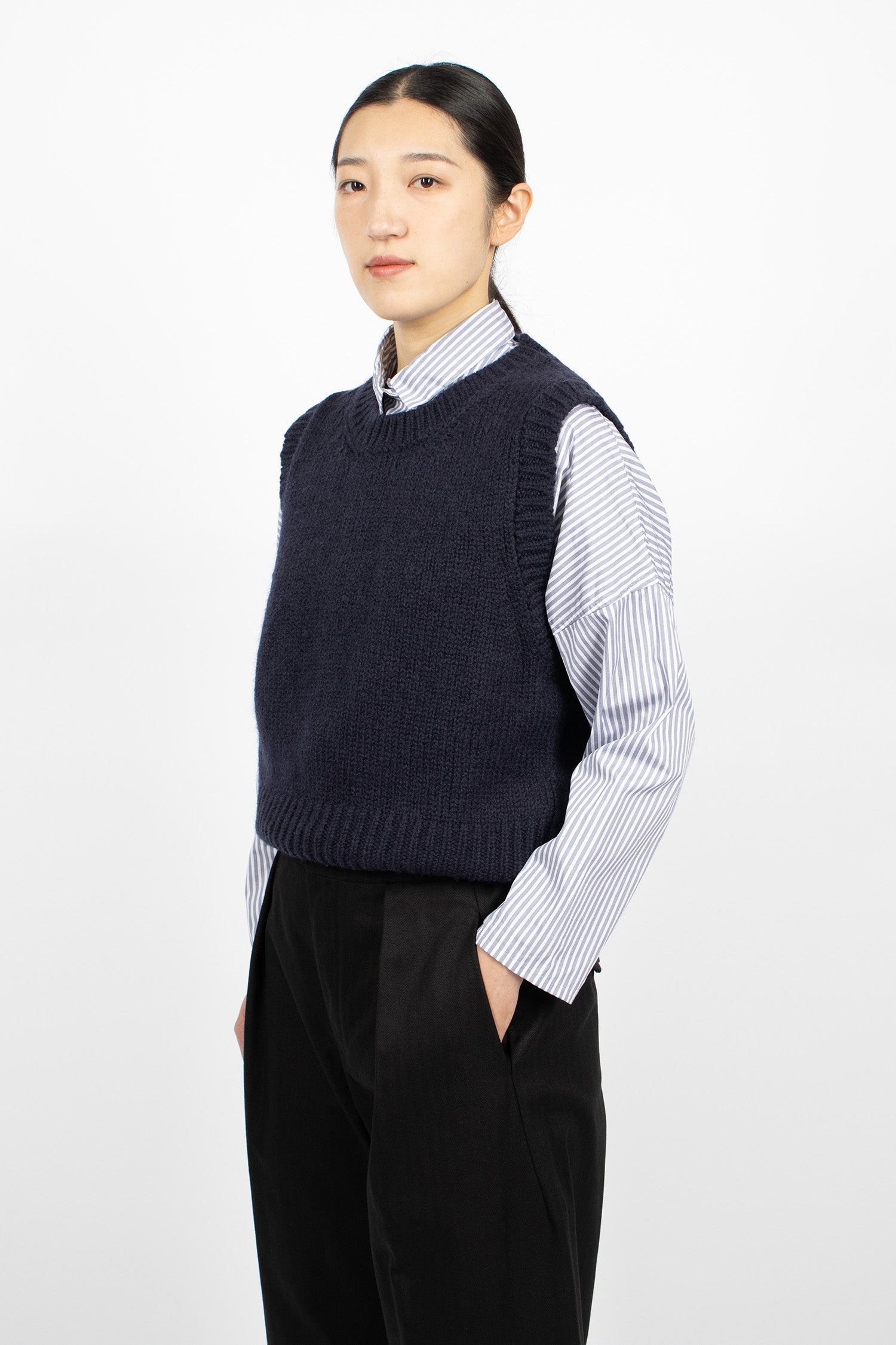 Chunky Crew Neck Slipover Rich Navy