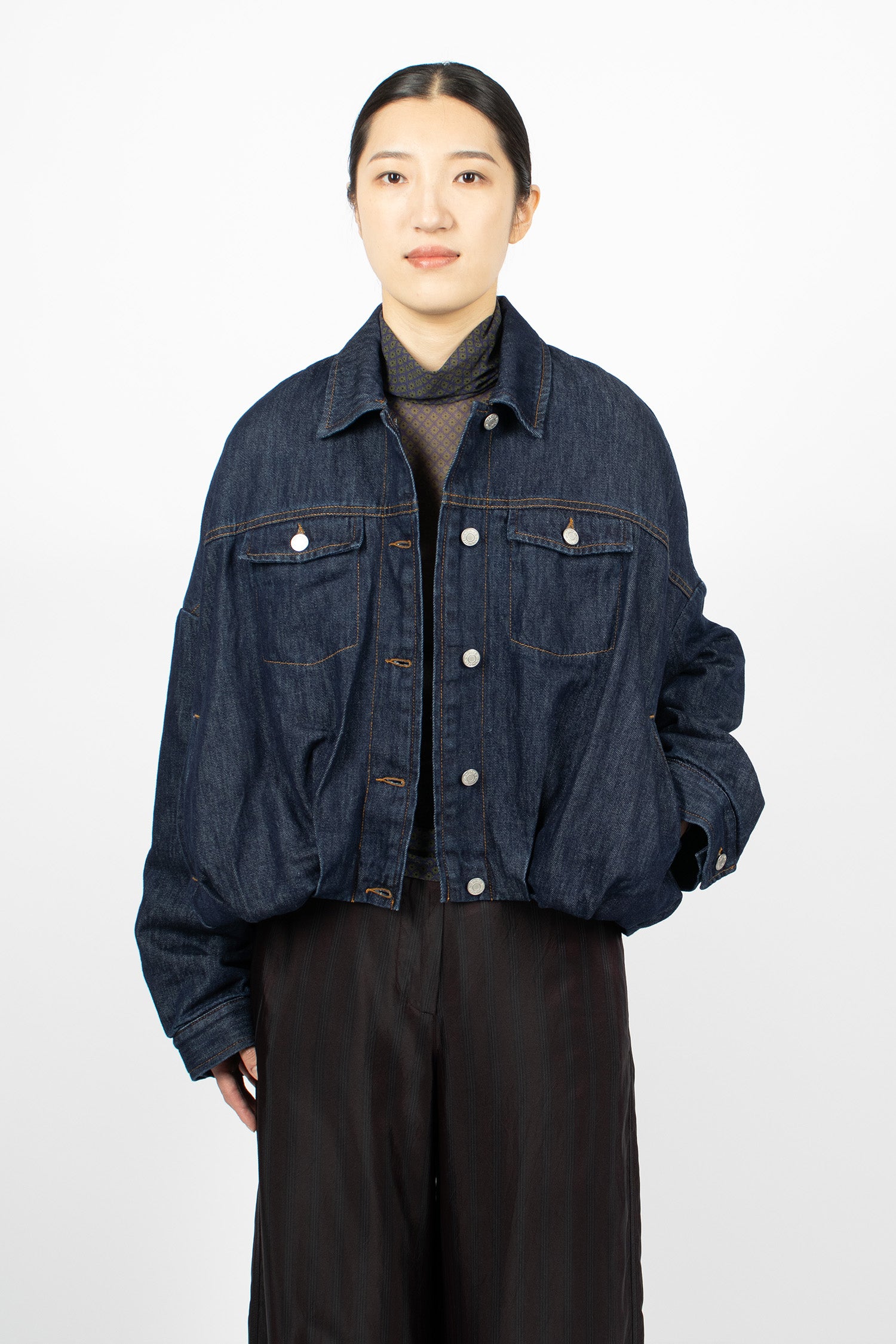 Padded Denim Blouson Indigo
