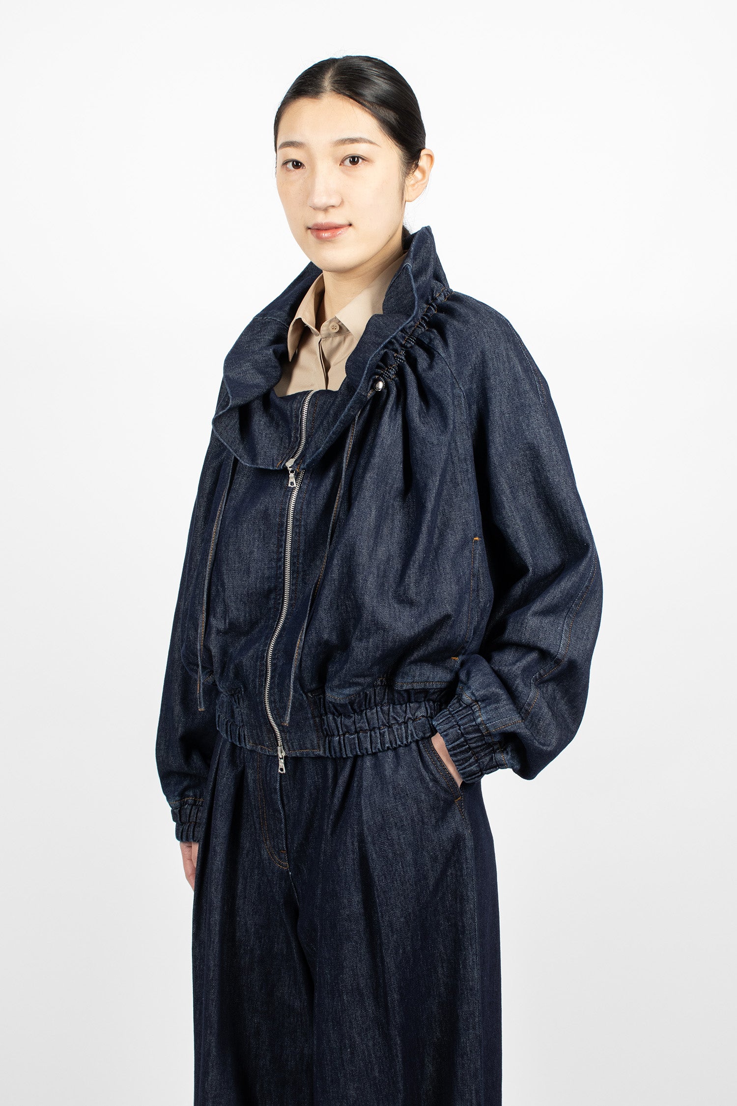 Denim Cocoon Blouson Indigo